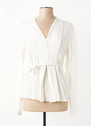 Tunique manches longues tissage crêpe beige MANILA GRACE femme