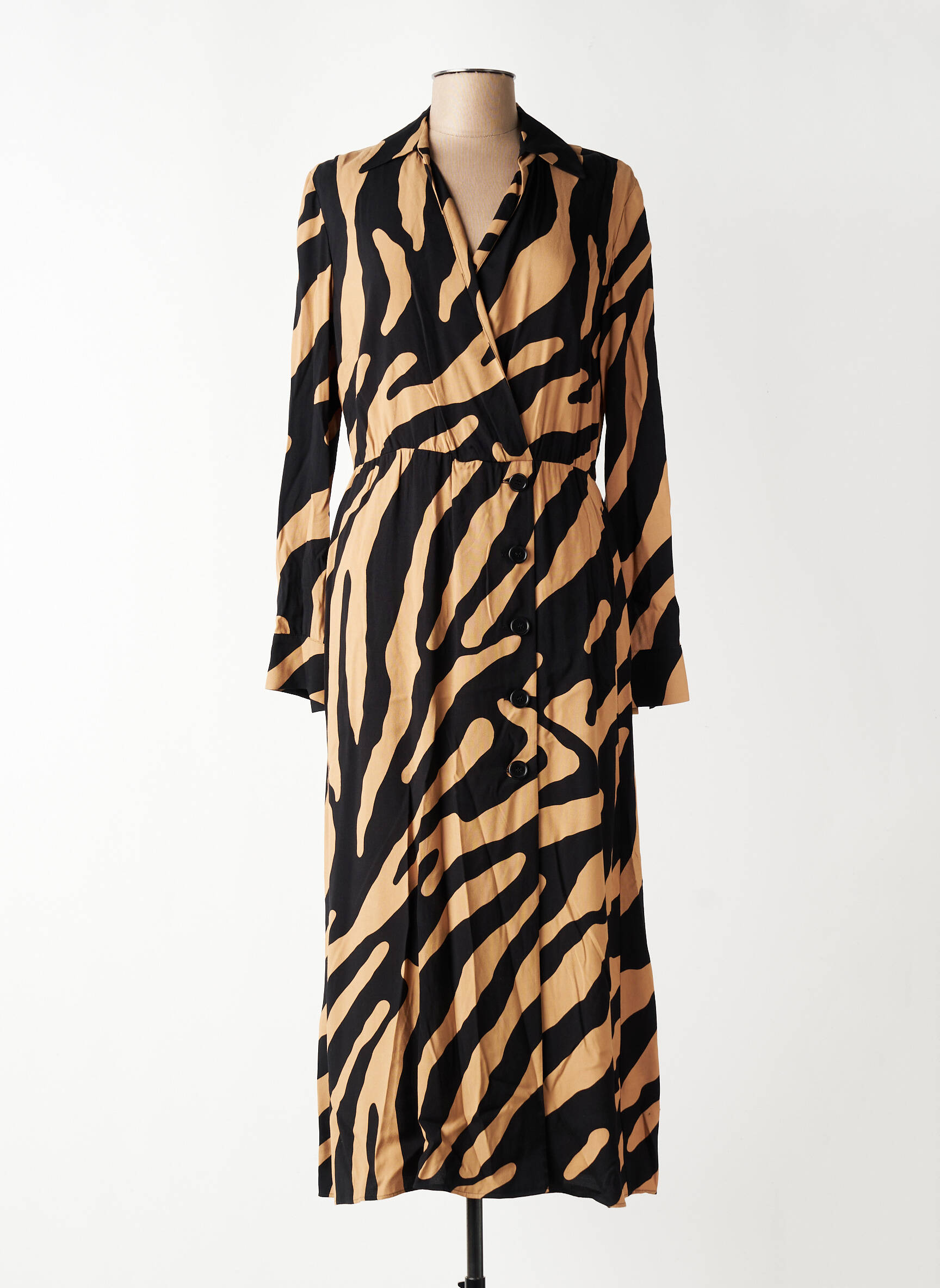 Robe longue manches longues manches longues beige PENNYBLACK femme