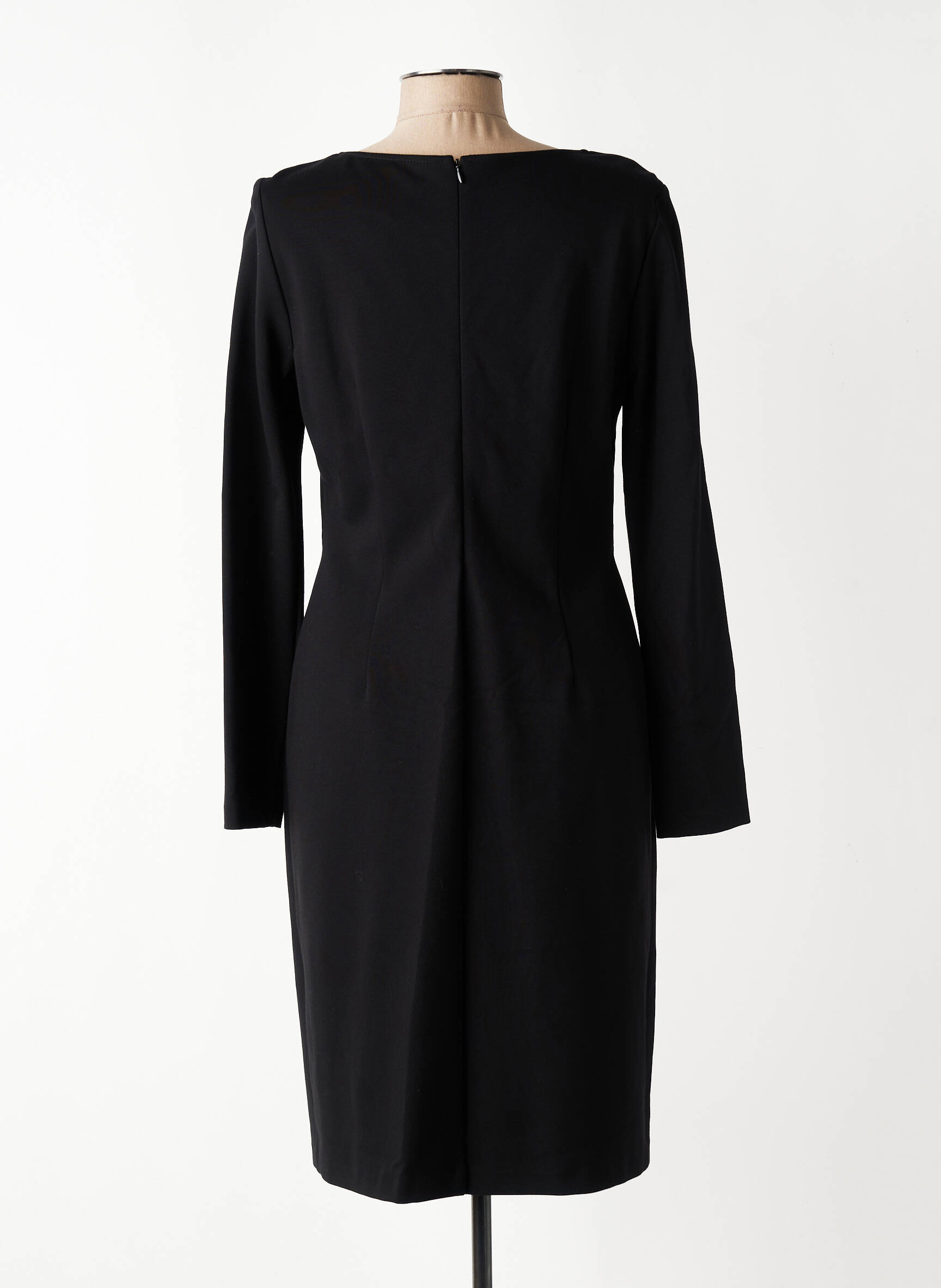 Robe mi-longue manches longues manches longues noir JOSEPH RIBKOFF femme