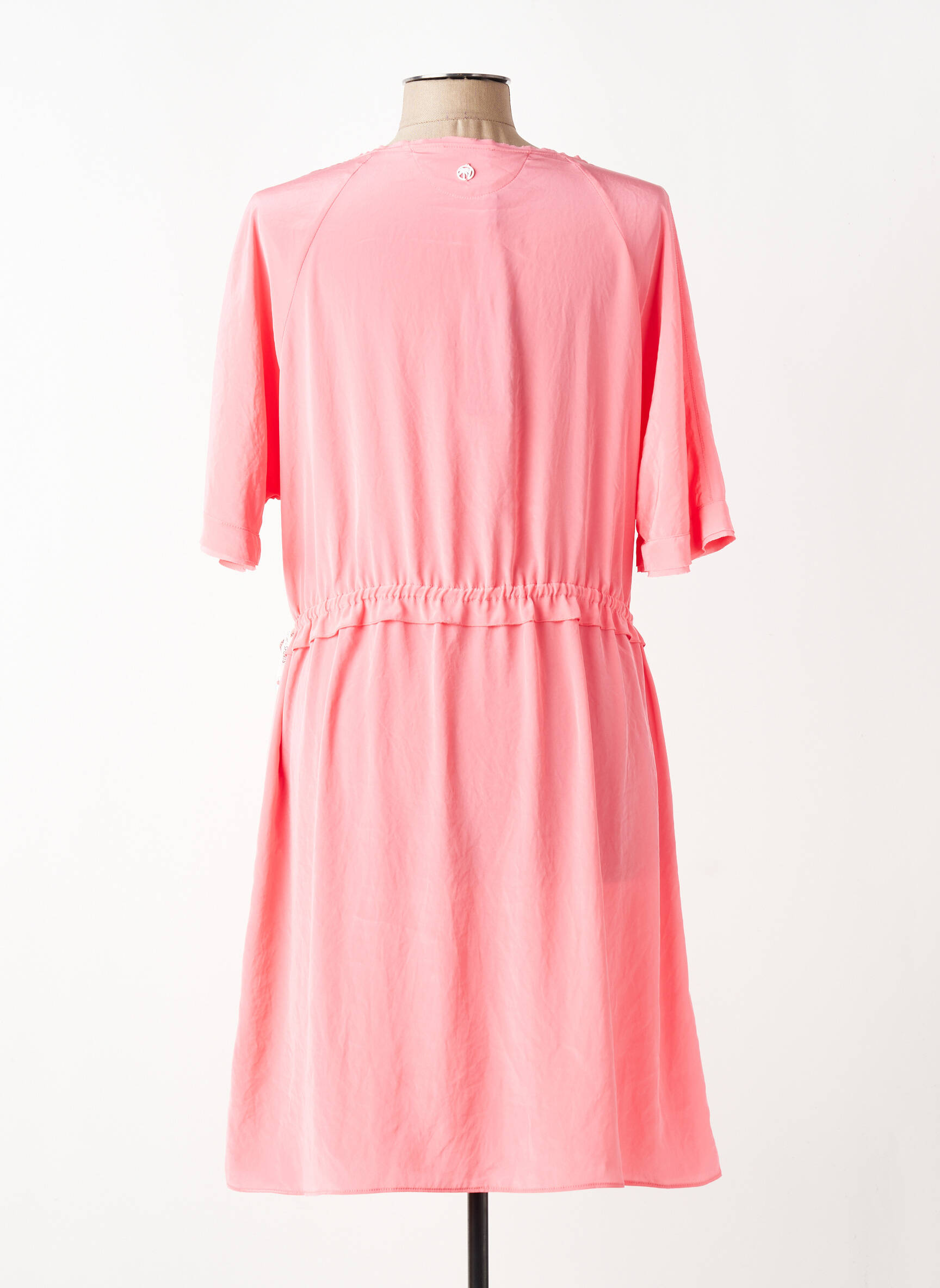 Robe mi-longue coupe fluide manches courtes rose MARC CAIN femme