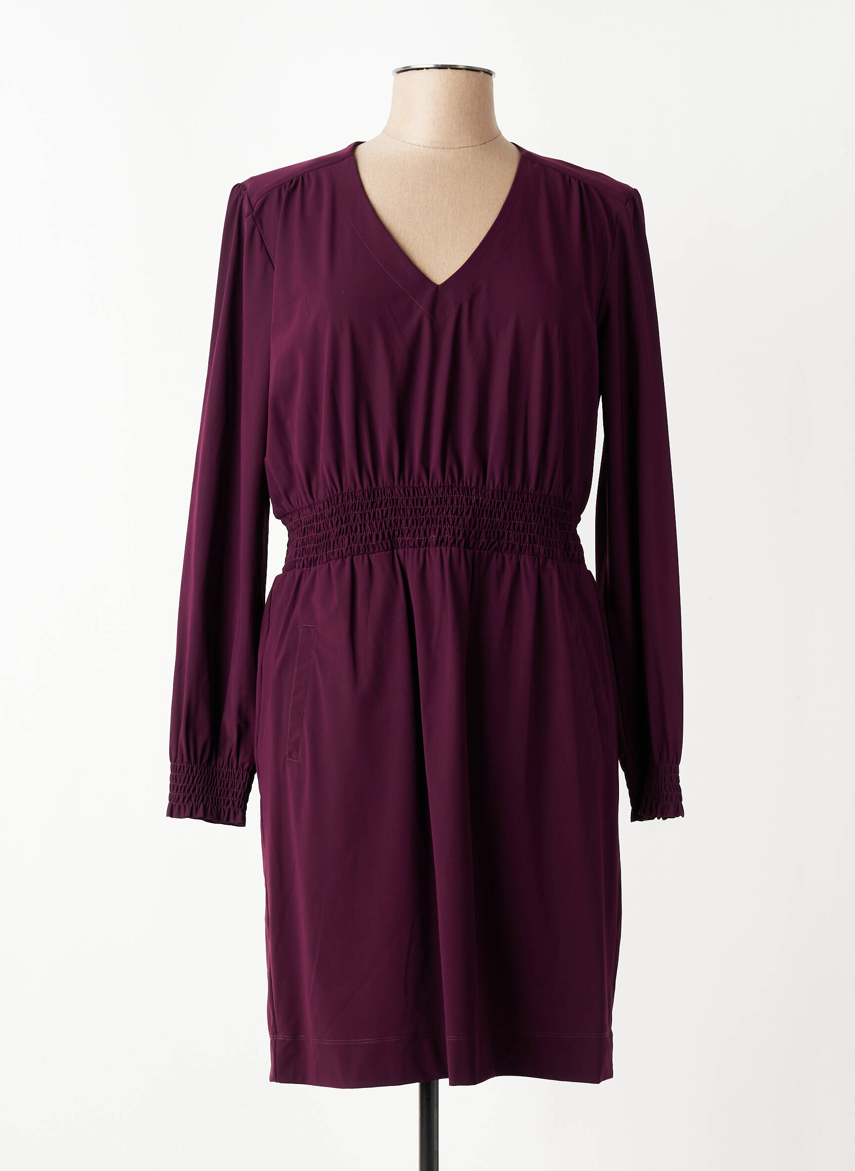 Robe courte manches longues manches longues violet INDIES femme
