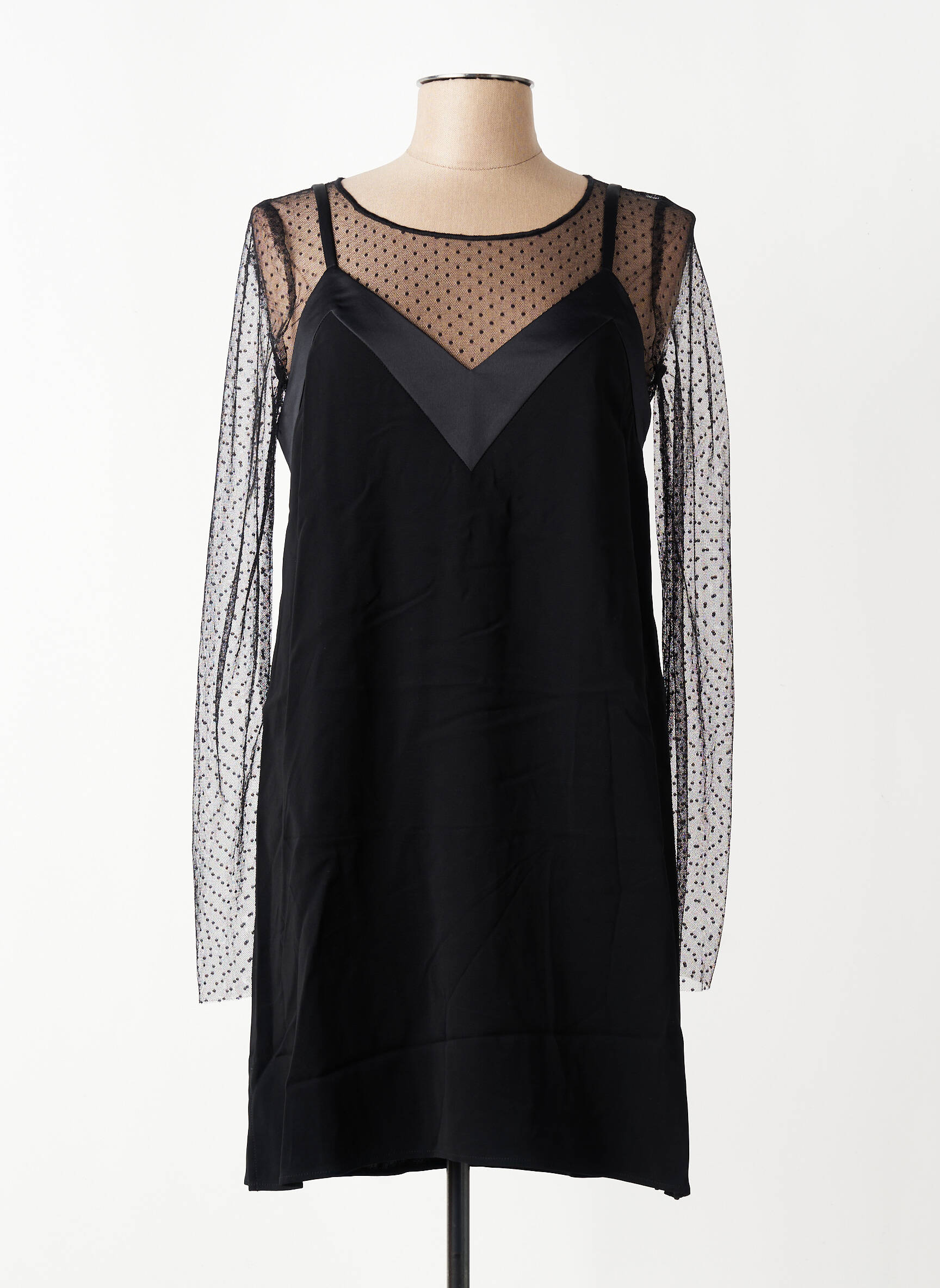 Robe courte manches longues manches longues noir PENNYBLACK femme