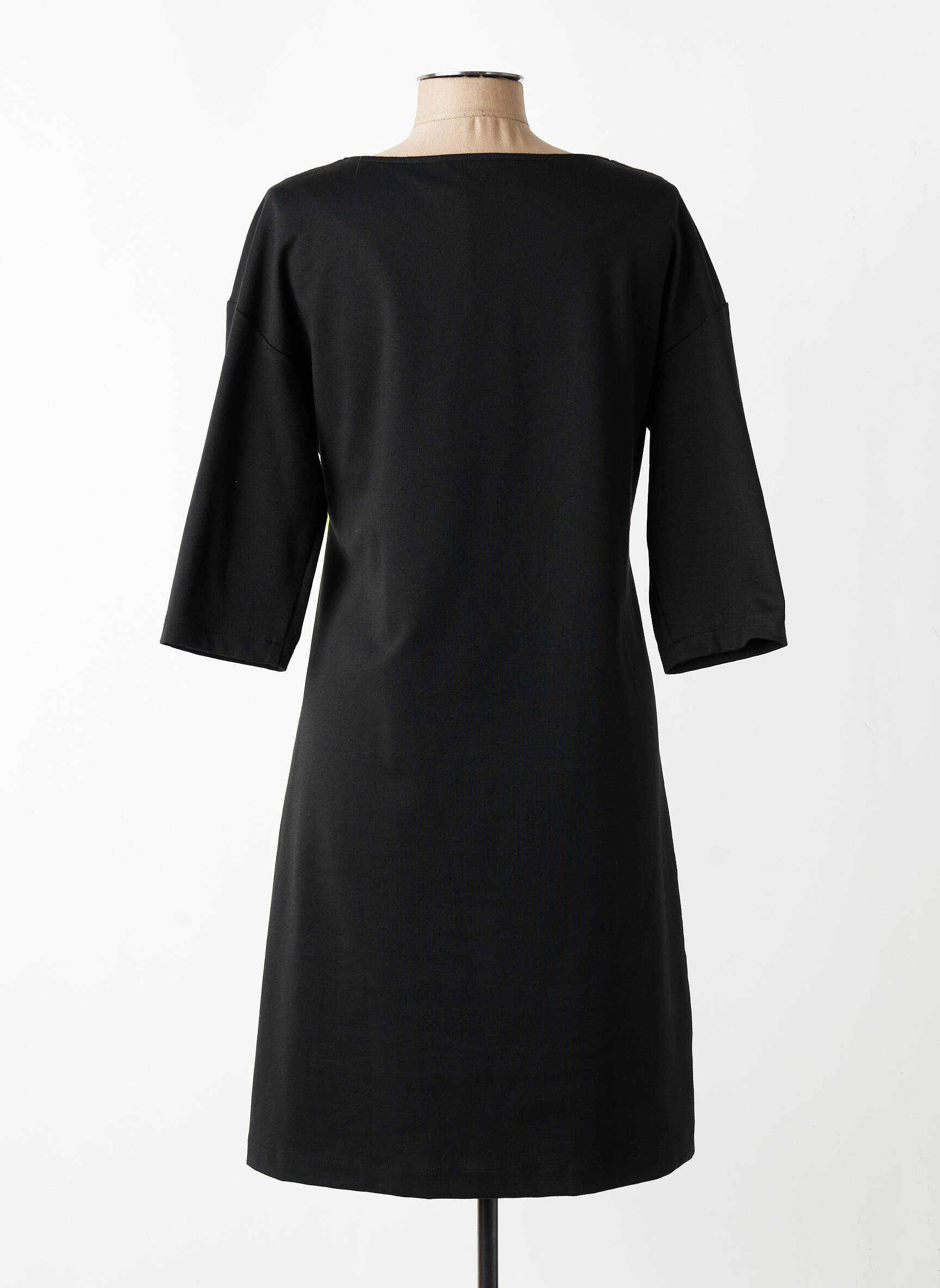 Robe mi-longue manches 3/4 manches 3/4 noir LA FEE MARABOUTEE femme