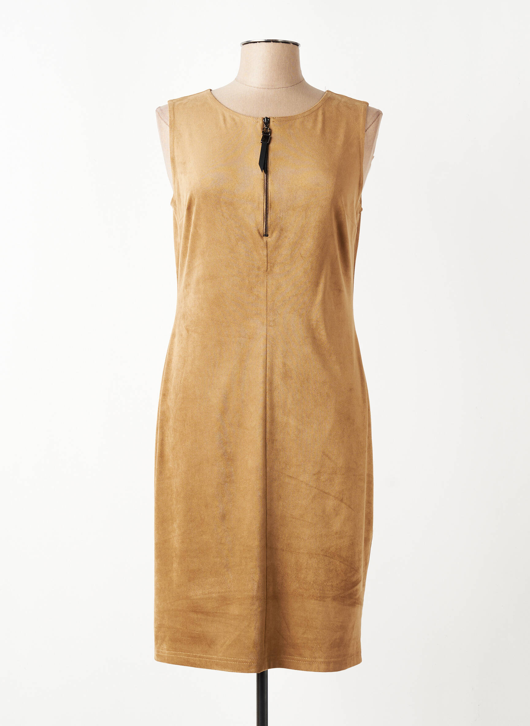Robe mi-longue sans manche sans manche beige JOSEPH RIBKOFF femme
