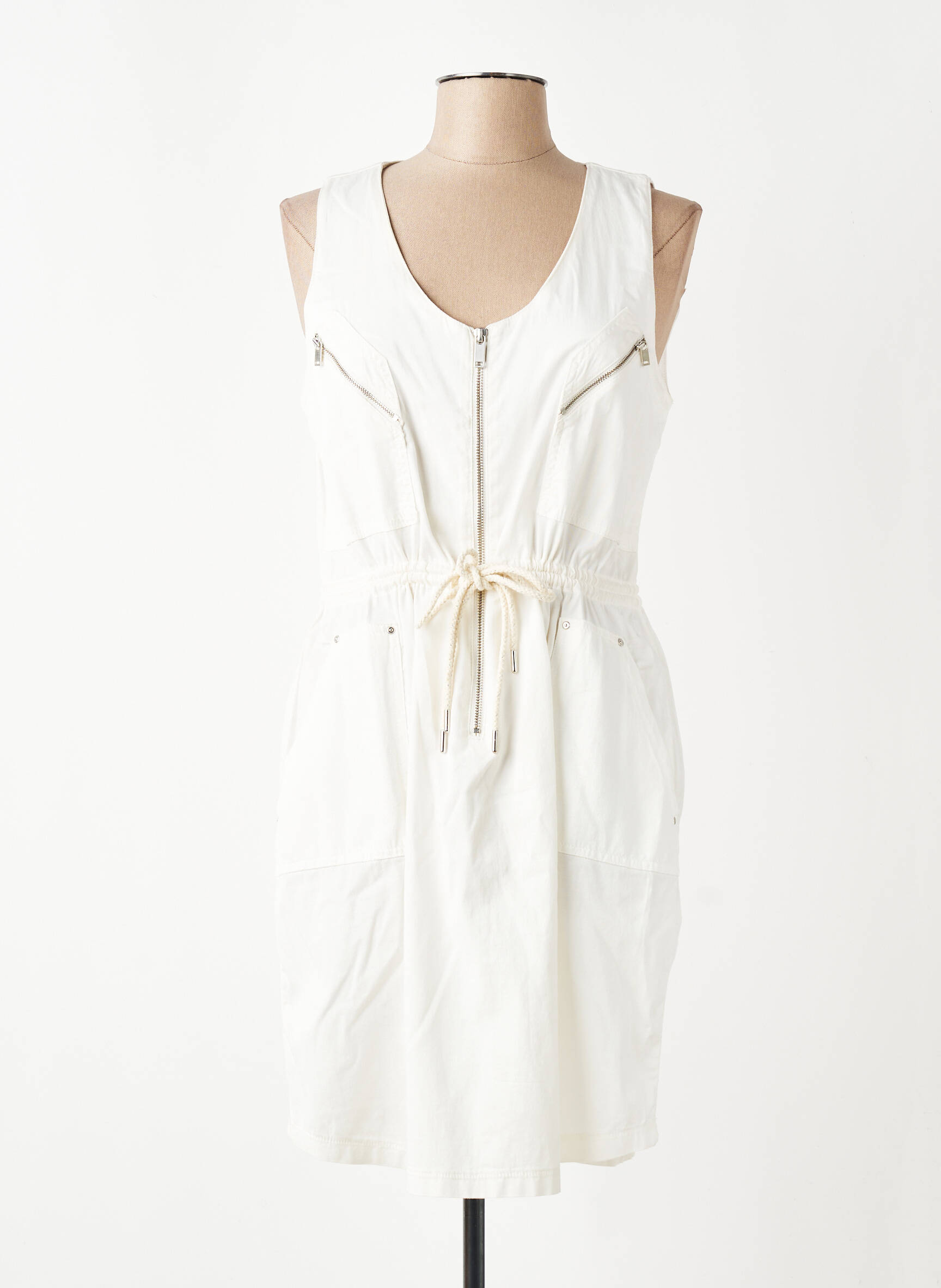 Robe courte sans manche sans manche beige EVA KAYAN femme