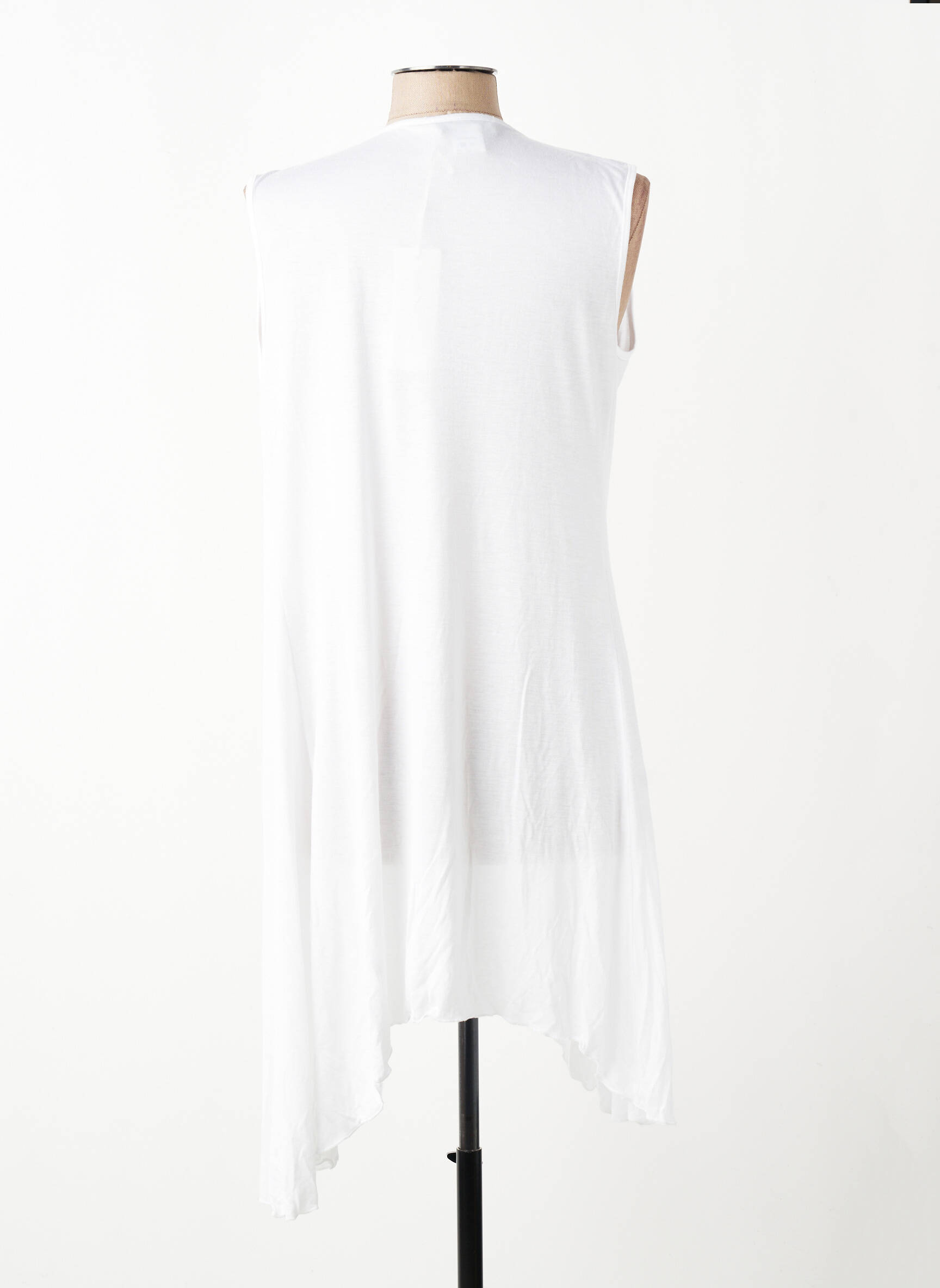 Gilet sans manche coupe cintrée blanc CRISTINA GAVIOLI femme