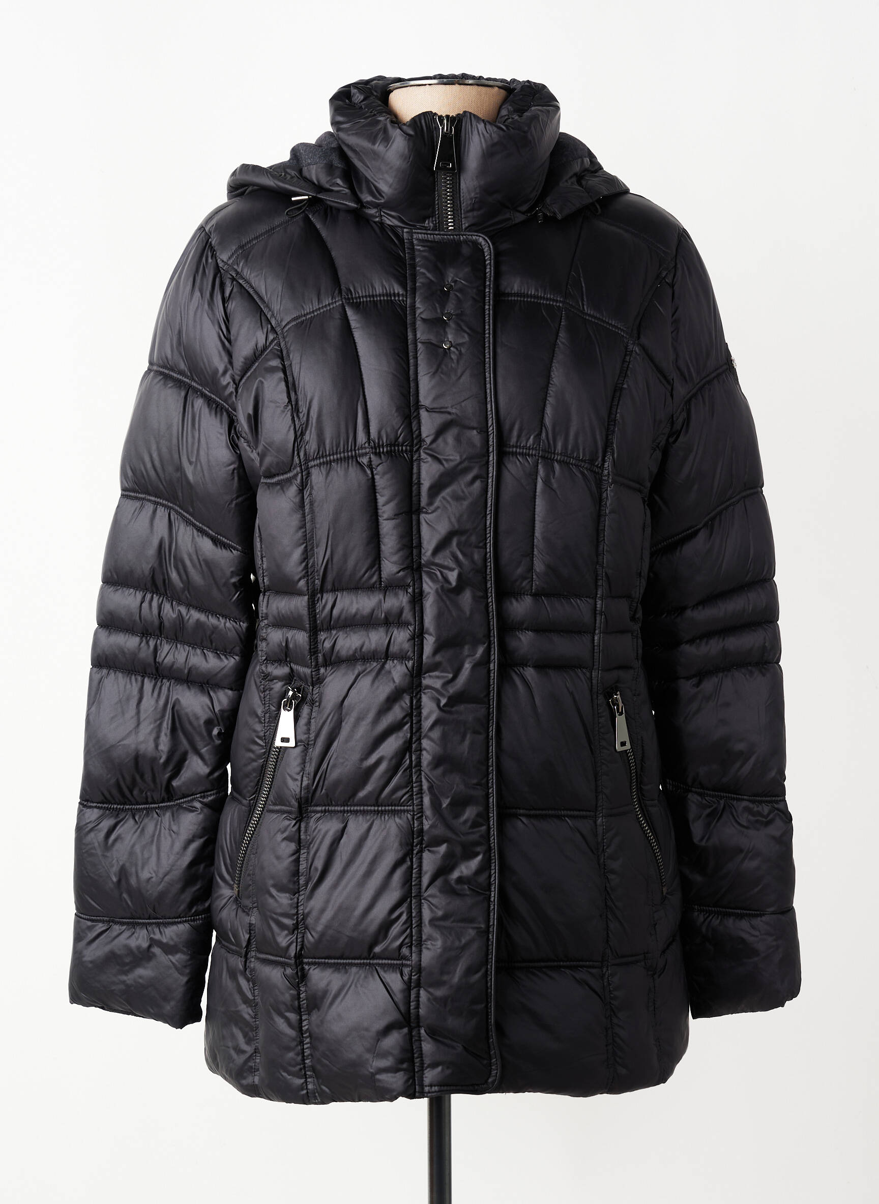 Doudoune manches longues a capuche noir GIL BRET femme