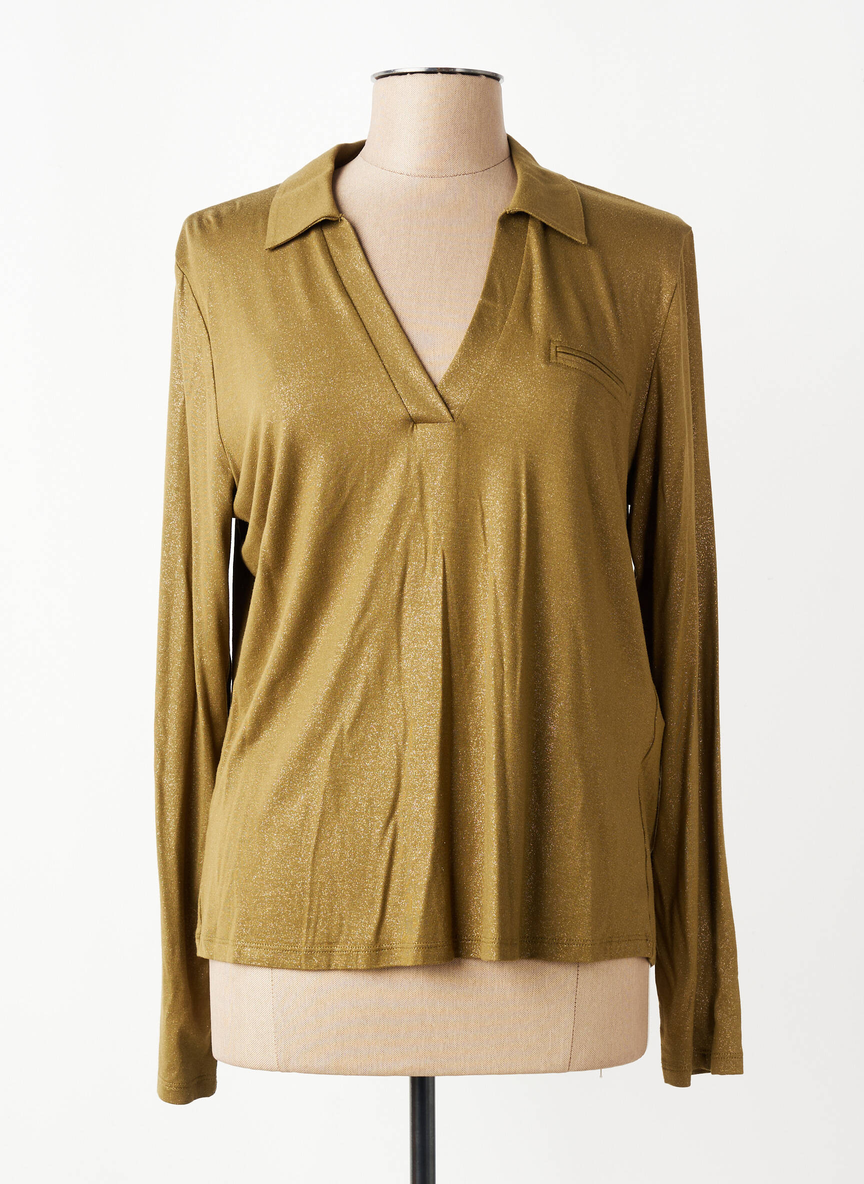 Polo manches longues manches longues vert EVA KAYAN femme