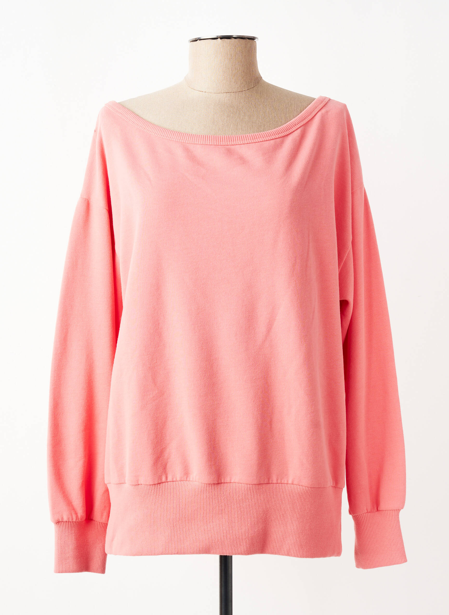 Sweat-shirt stretch manches longues rose JUVIA femme