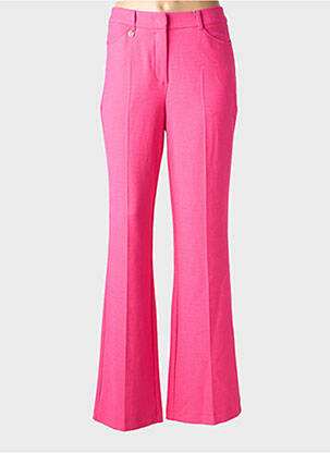 Pantalon droit tissage crêpe taille normale rose RAFFAELLO ROSSI femme