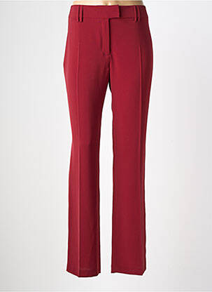 Pantalon droit tissage popeline taille normale rouge LOLA femme