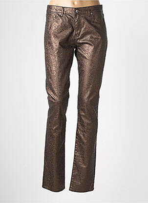 Pantalon slim taille basse taille basse marron RENHSEN femme