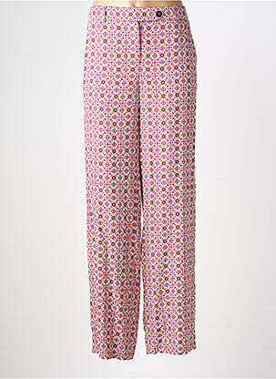 Pantalon droit tissage popeline taille normale rose NATHALIE CHAIZE femme