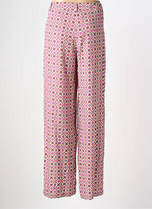Pantalon droit tissage popeline taille normale rose NATHALIE CHAIZE femme