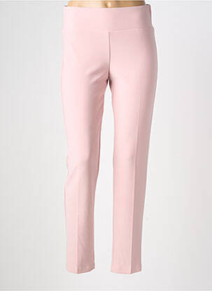 Pantalon droit stretch taille normale rose FRANK LYMAN femme