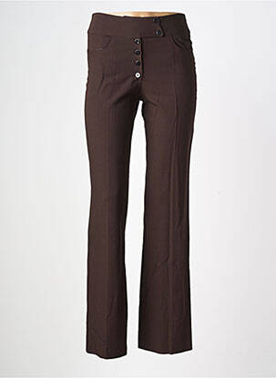 Pantalon droit stretch taille normale marron NATHALIE GARCON femme