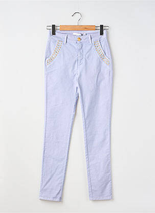 Pantalon chino stretch taille normale bleu LAUREN VIDAL femme