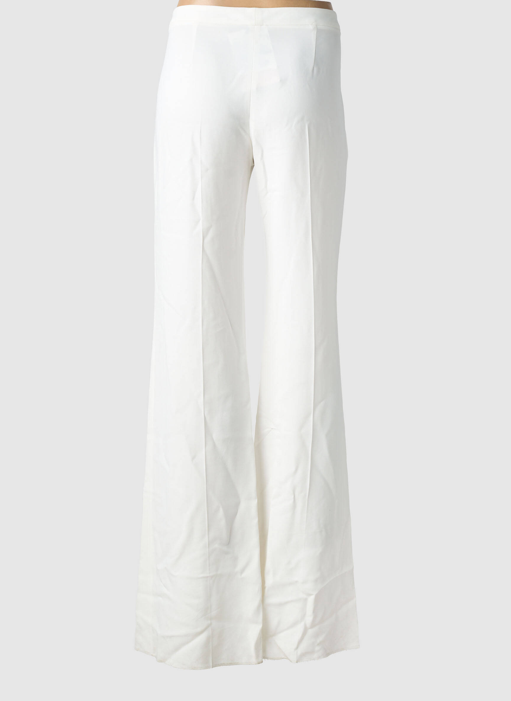 Pantalon droit tissage crêpe taille normale blanc PENNYBLACK femme