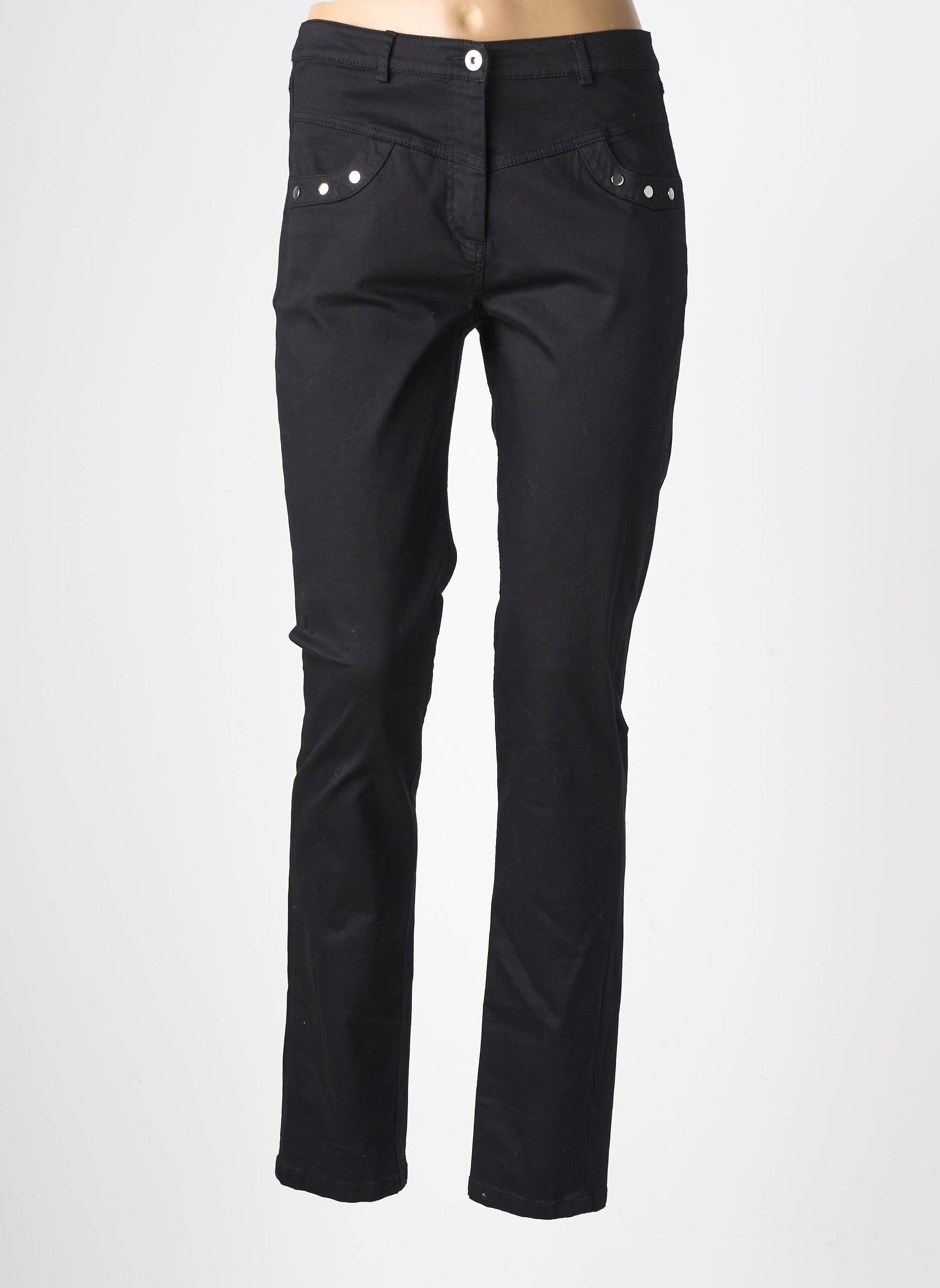 Pantalon slim stretch taille normale noir BLEU BLANC ROUGE femme