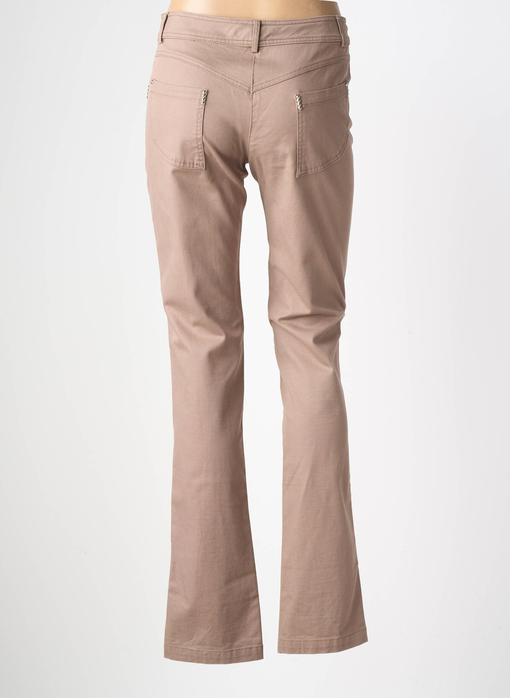 Pantalon droit stretch taille normale marron NATHALIE CHAIZE femme