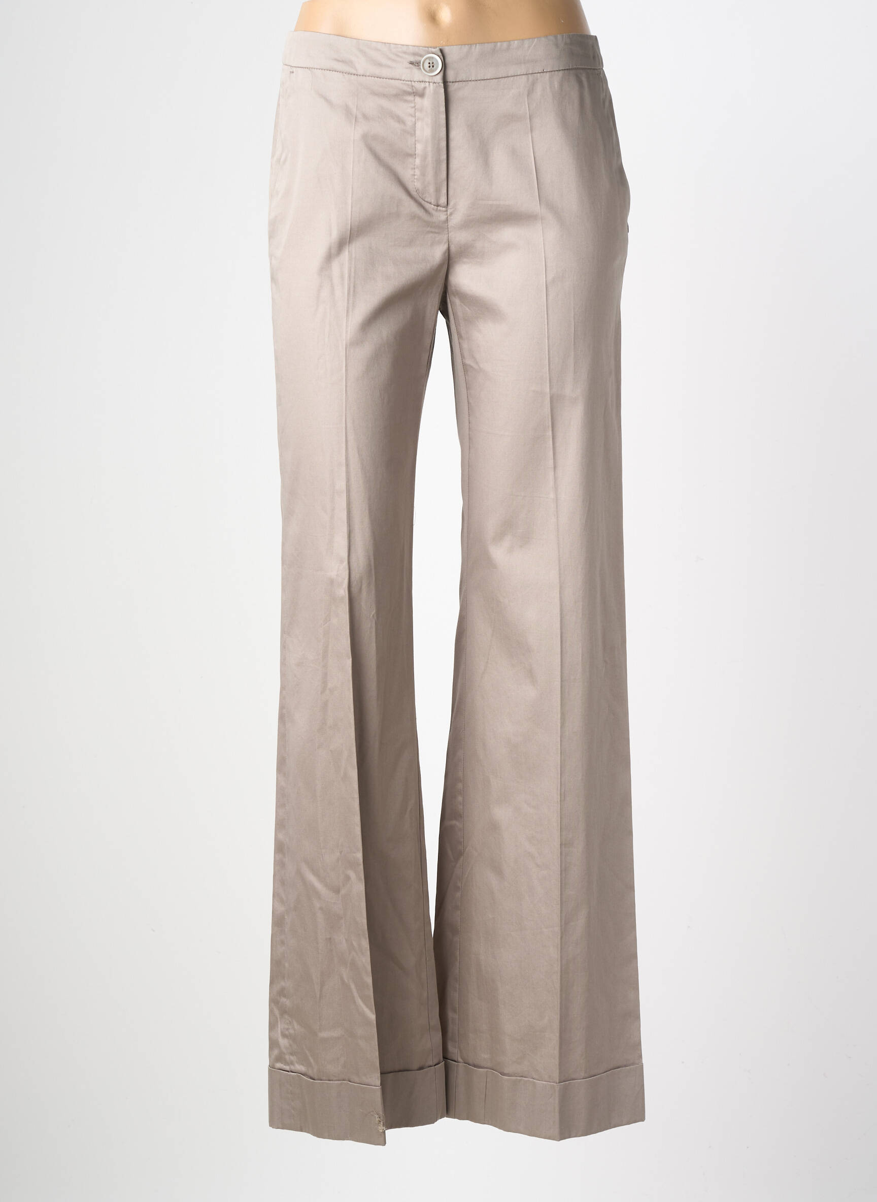 Pantalon droit tissage popeline taille normale gris PENNYBLACK femme