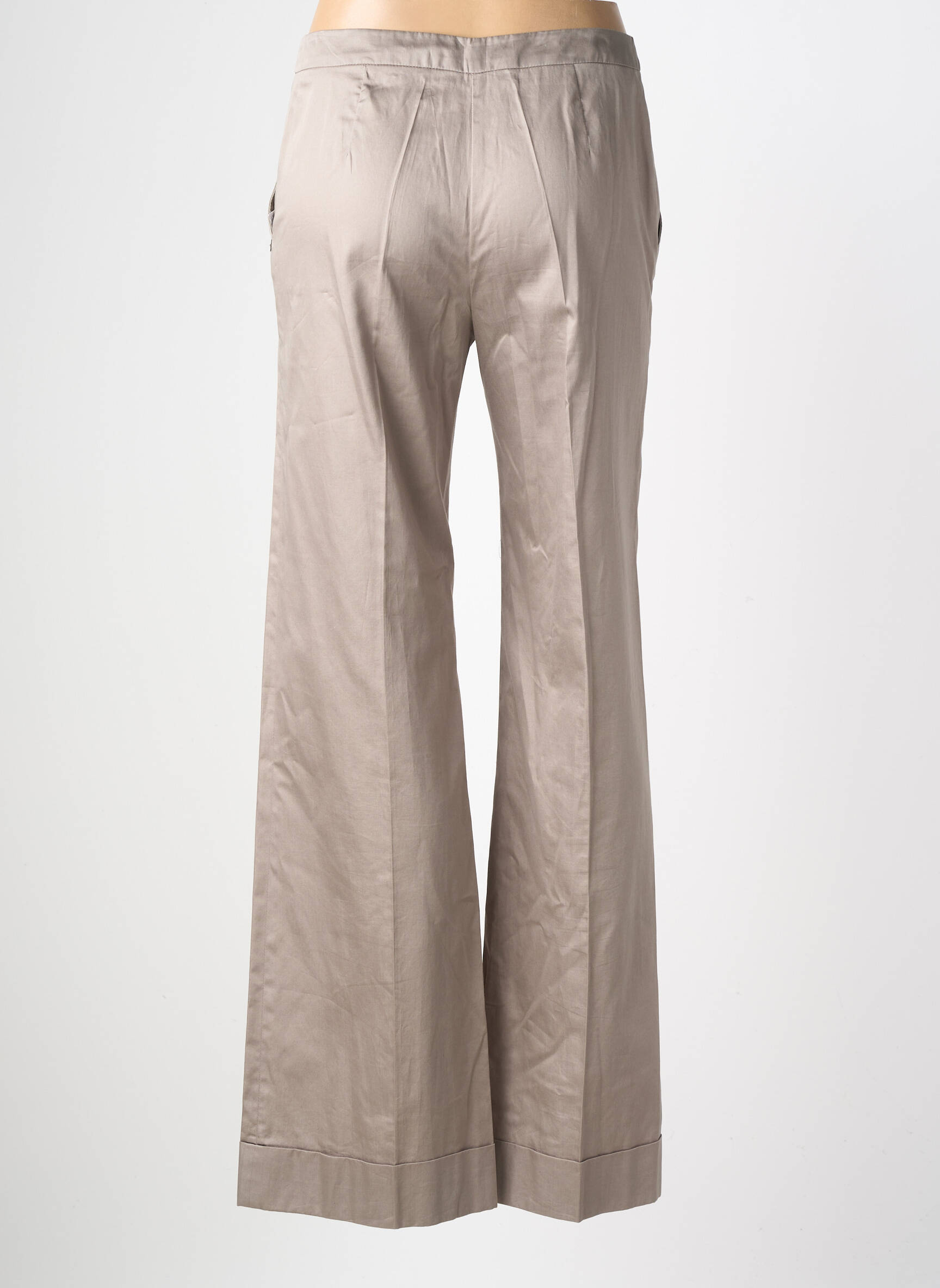 Pantalon droit tissage popeline taille normale gris PENNYBLACK femme