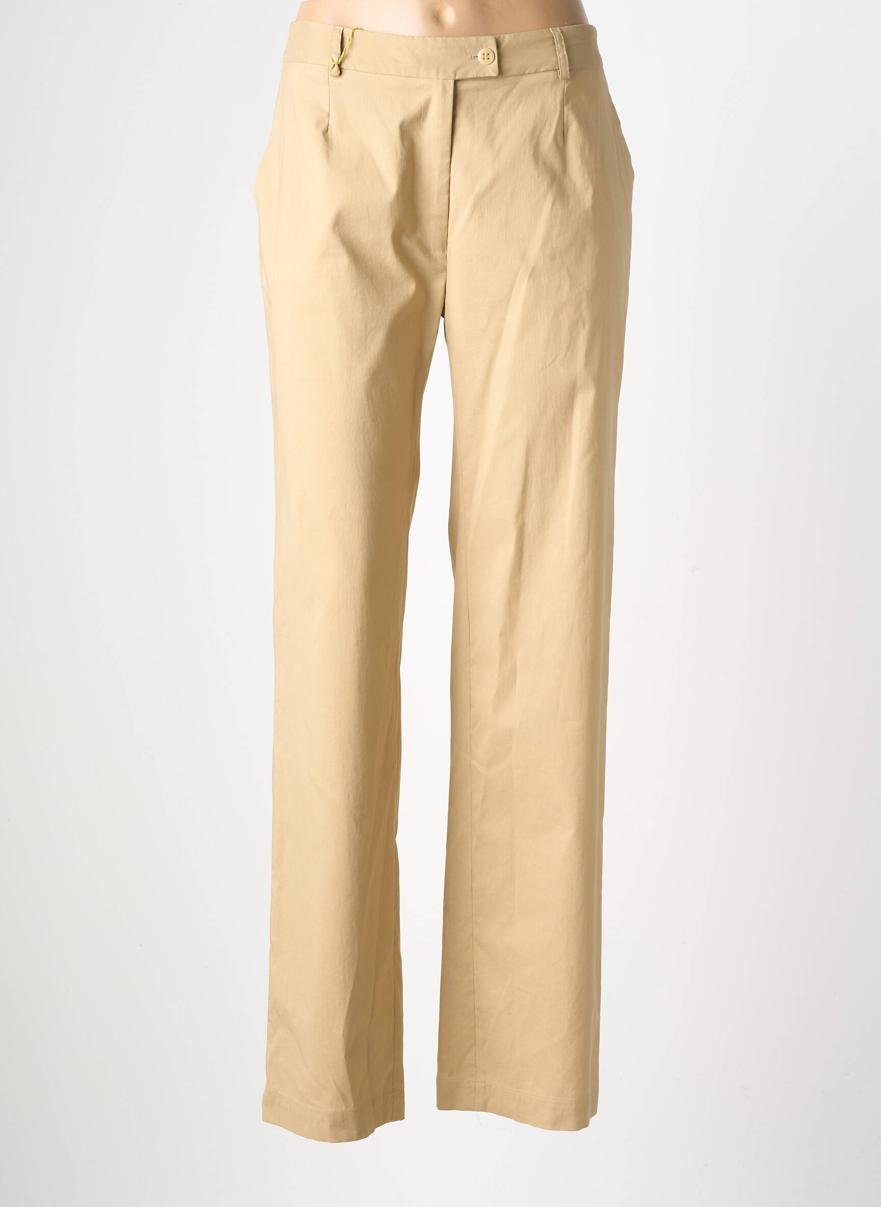 Pantalon droit tissage popeline taille normale beige BENSIMON femme