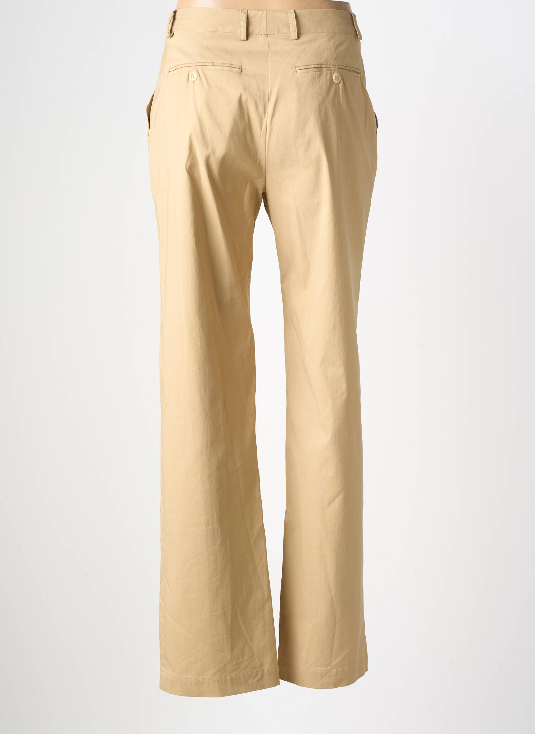 Pantalon droit tissage popeline taille normale beige BENSIMON femme