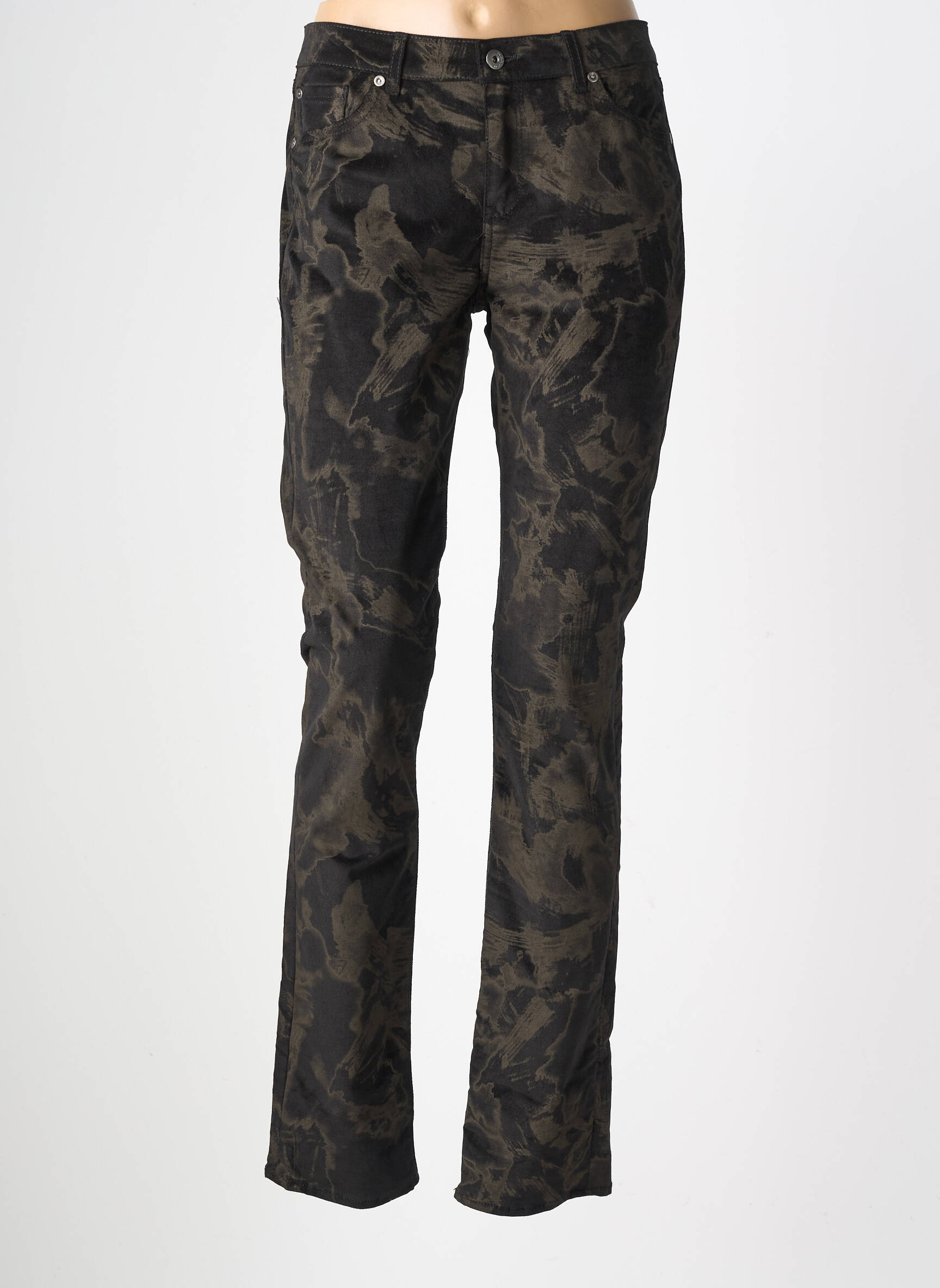 Pantalon slim stretch taille normale noir RENHSEN femme