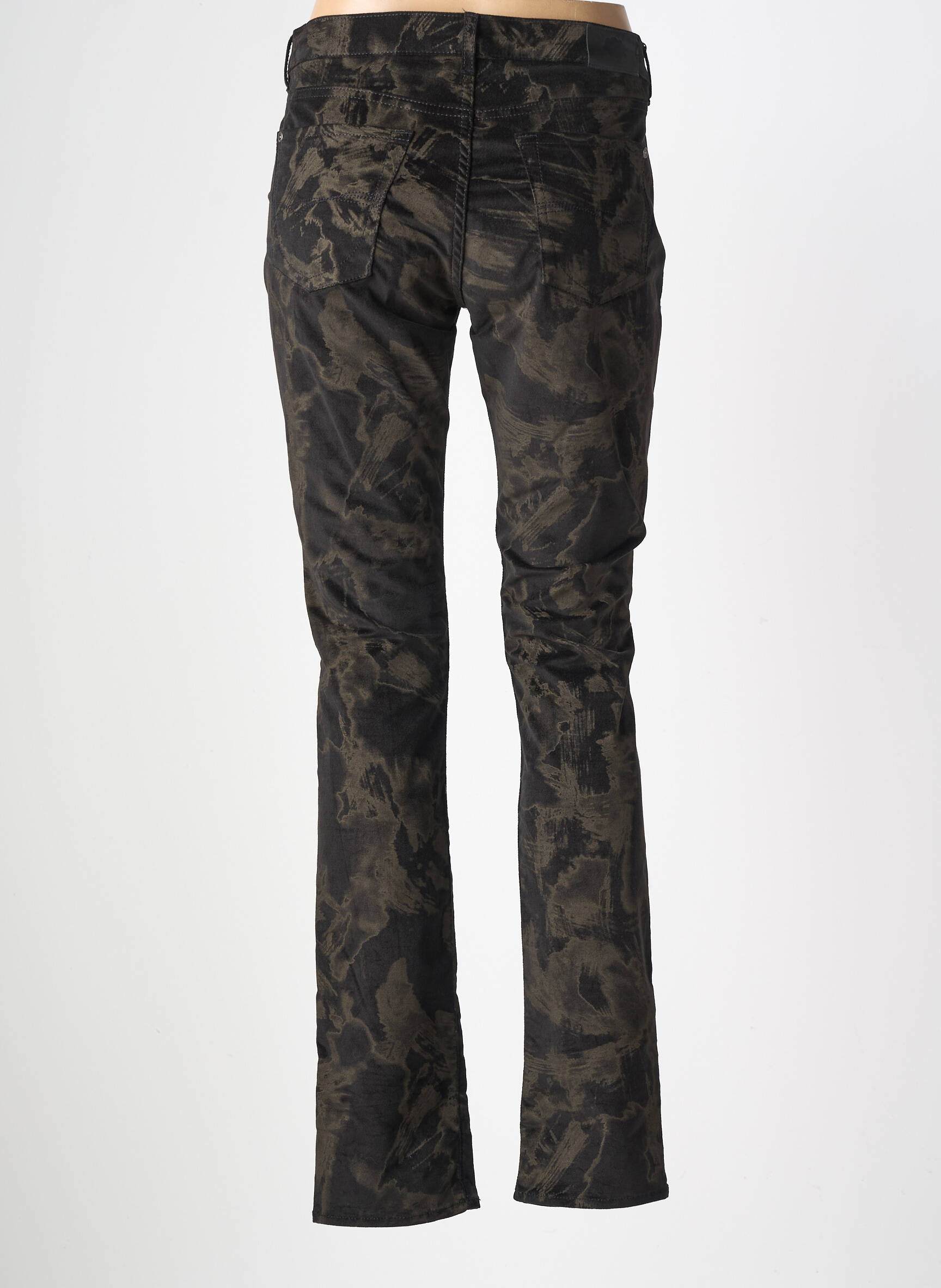 Pantalon slim stretch taille normale noir RENHSEN femme