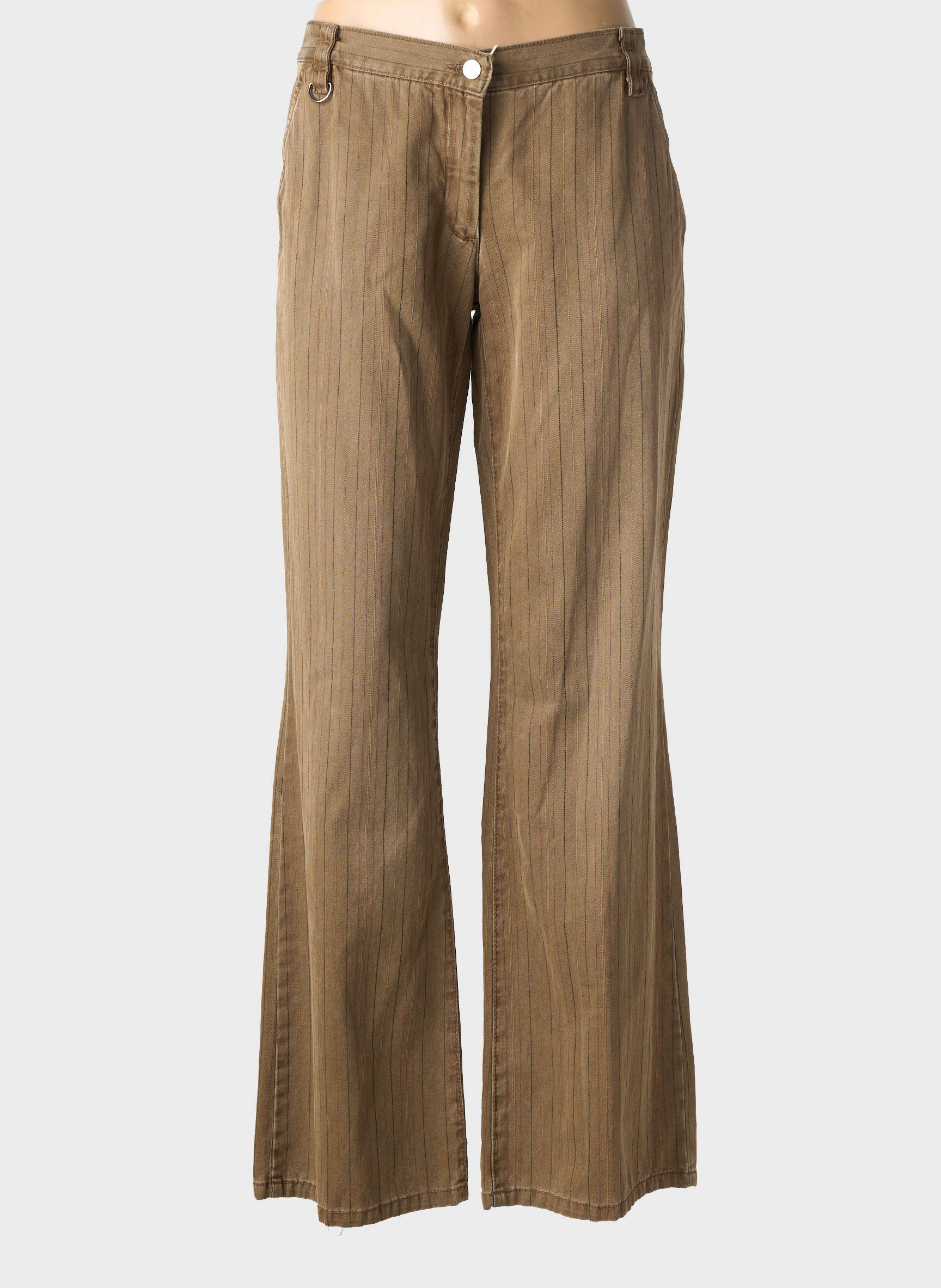 Pantalon flare stretch taille normale vert LA FEE MARABOUTEE femme