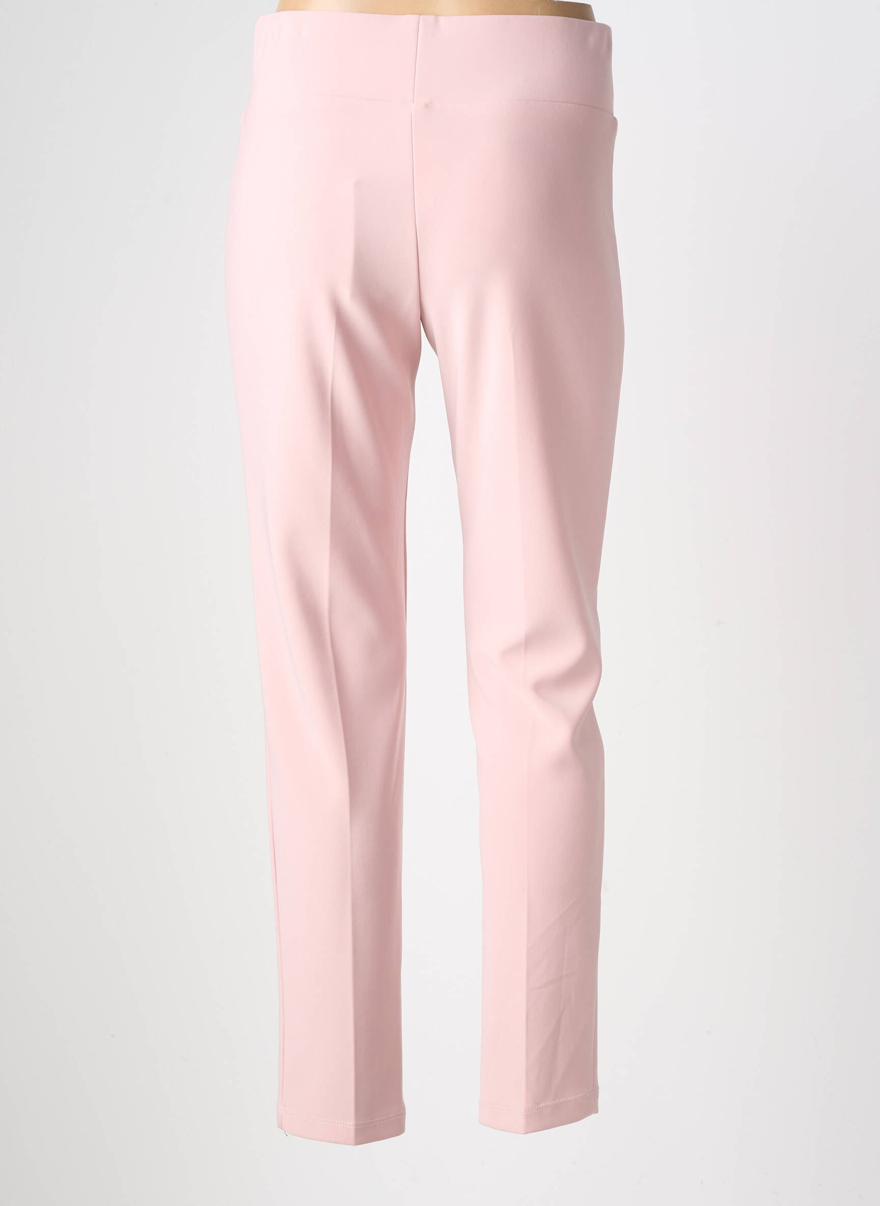 Pantalon droit stretch taille normale rose FRANK LYMAN femme