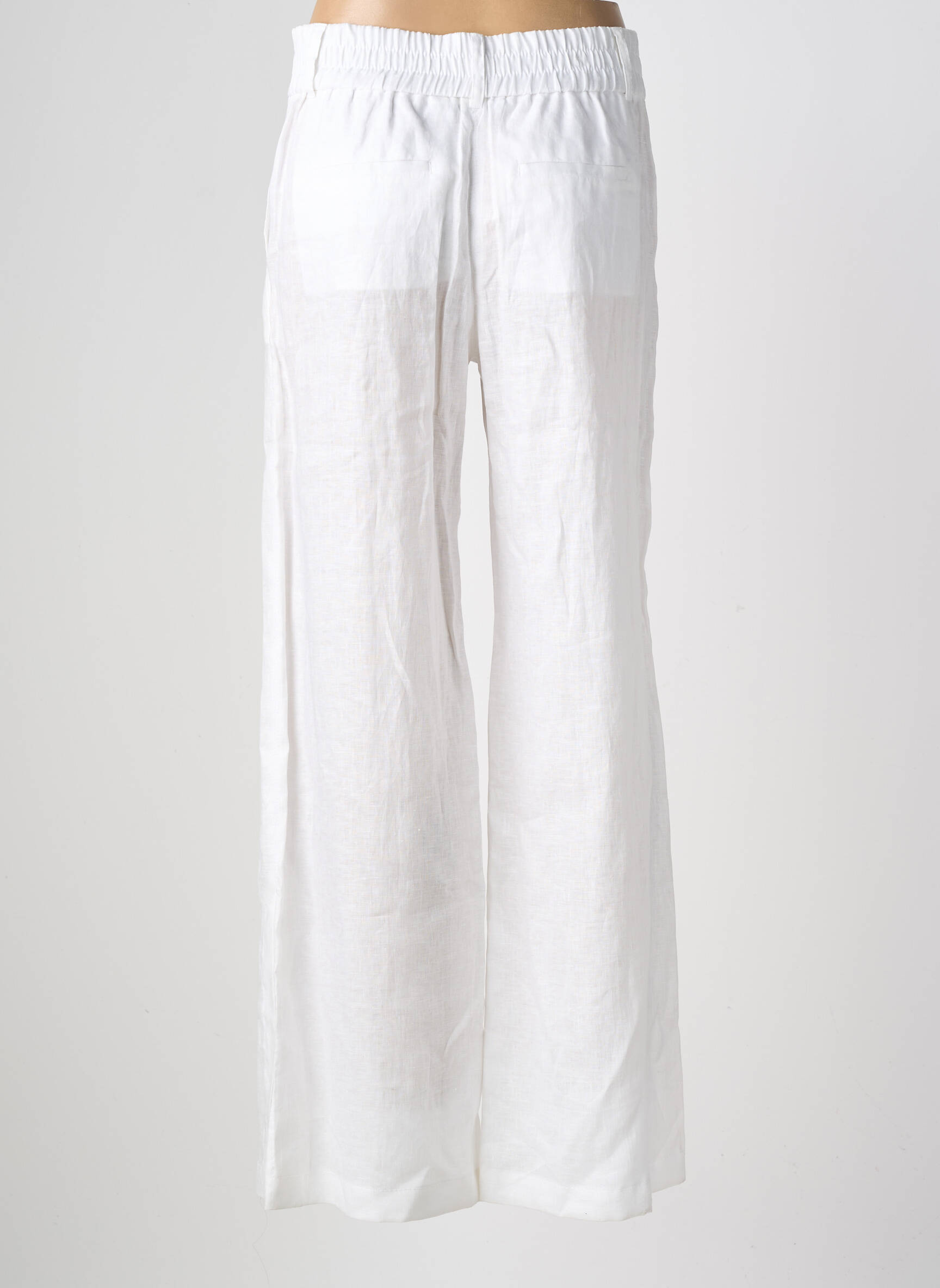 Pantalon large fermeture zippée sous rabat boutonné taille normale blanc PENNYBLACK femme