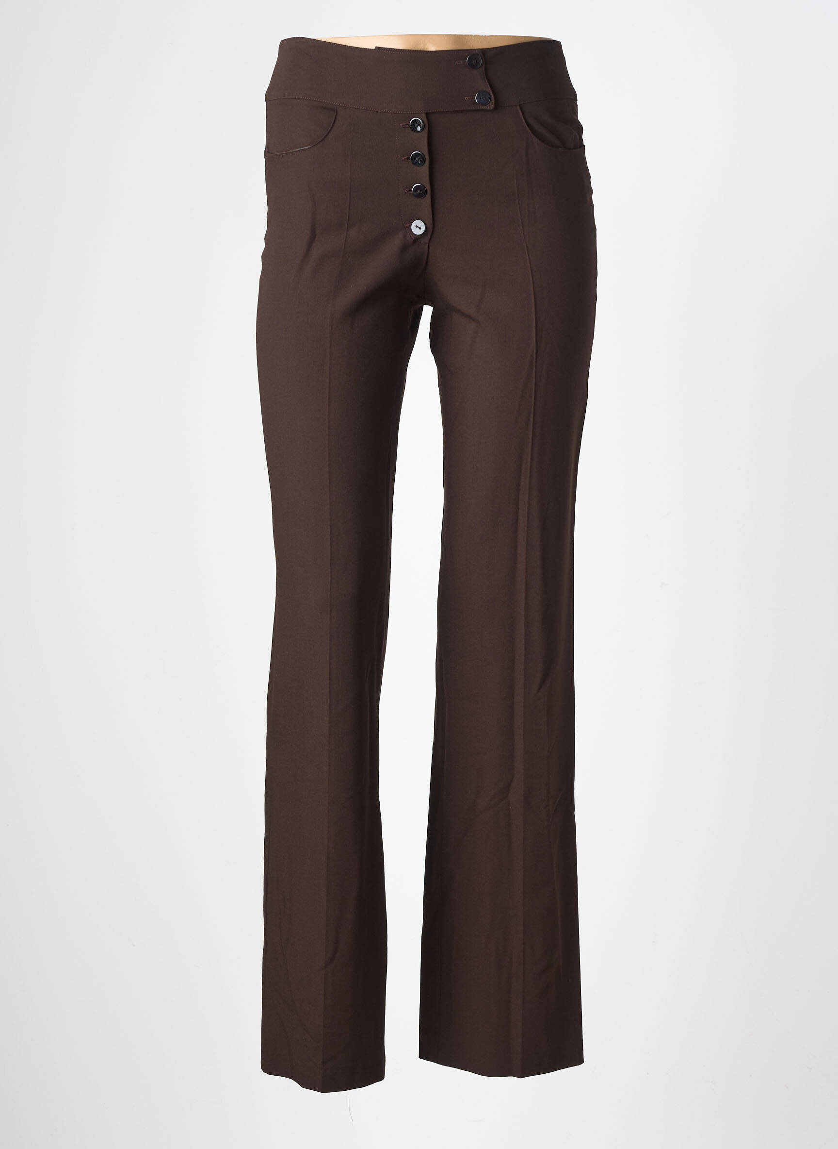 Pantalon droit stretch taille normale marron NATHALIE GARCON femme