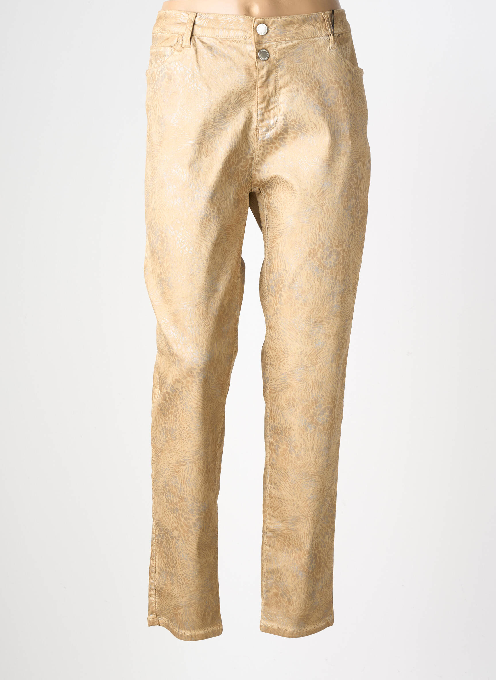 Pantalon droit stretch taille normale beige EVA KAYAN femme