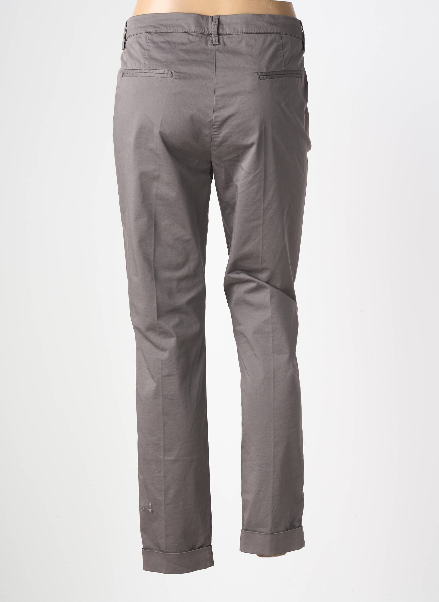 Pantalon chino stretch taille normale gris MANILA GRACE femme
