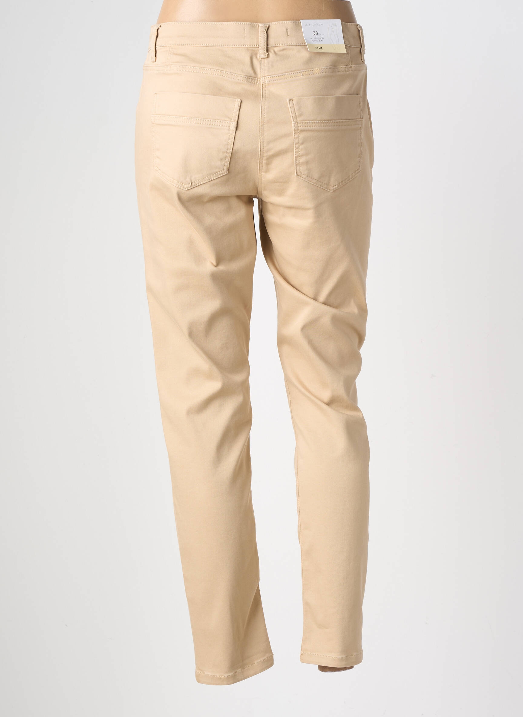 Pantalon droit stretch taille normale beige BETTY BARCLAY femme