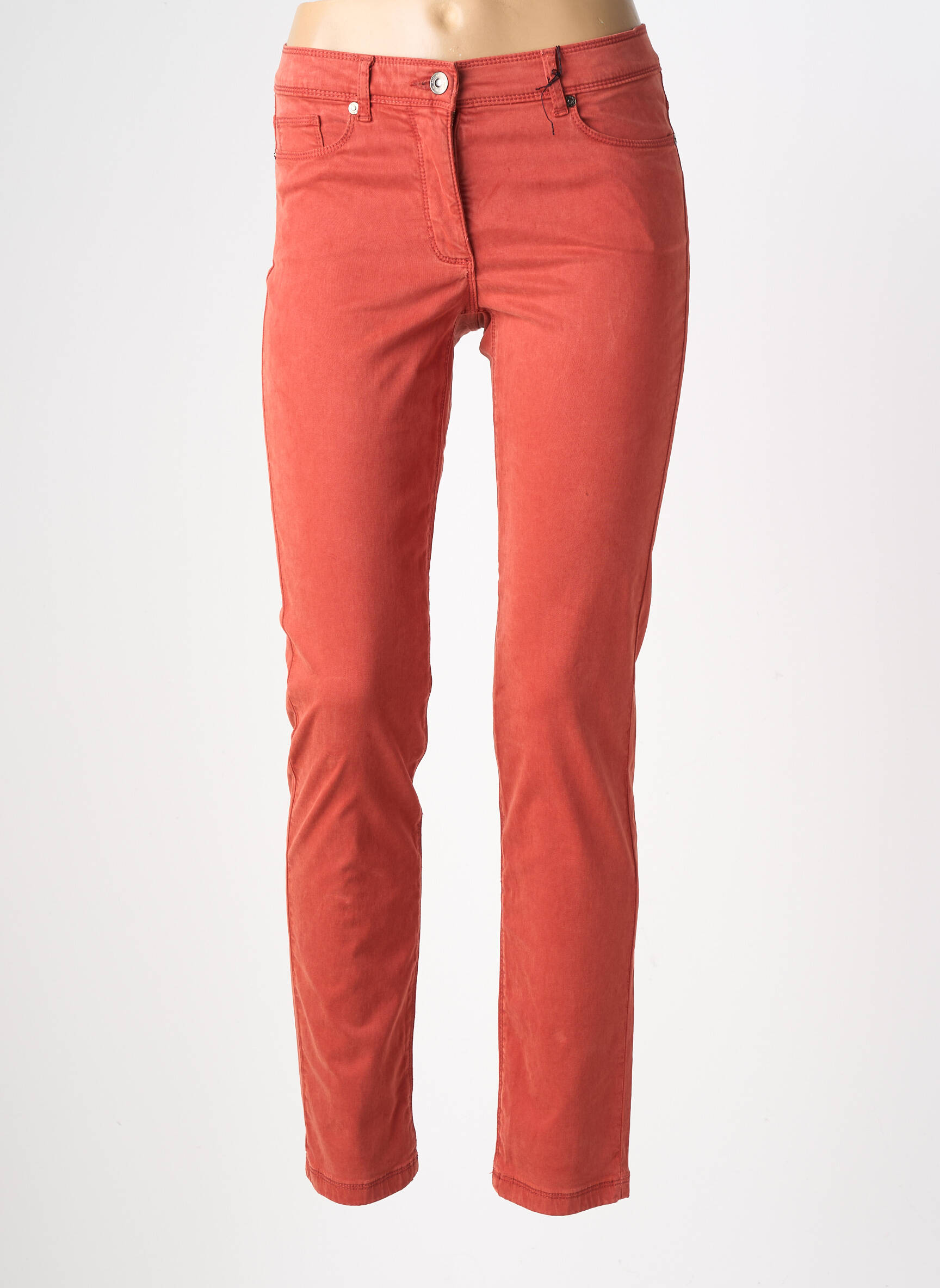 Pantalon slim tissage popeline taille normale orange BETTY BARCLAY femme