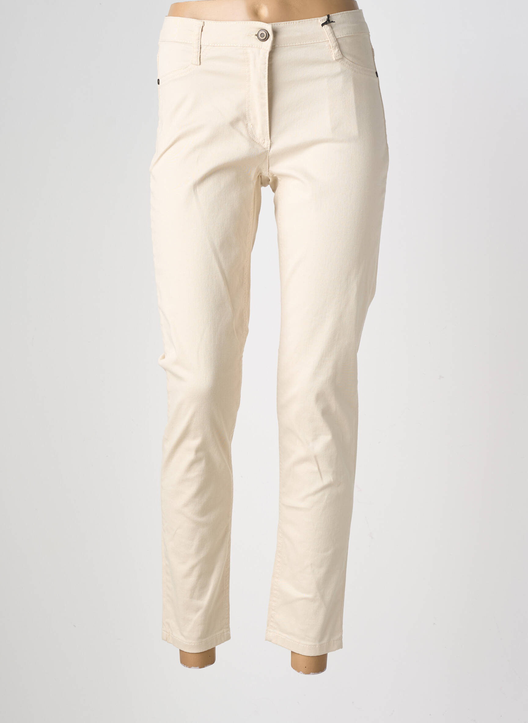 Pantalon slim tissage popeline taille normale beige BETTY BARCLAY femme