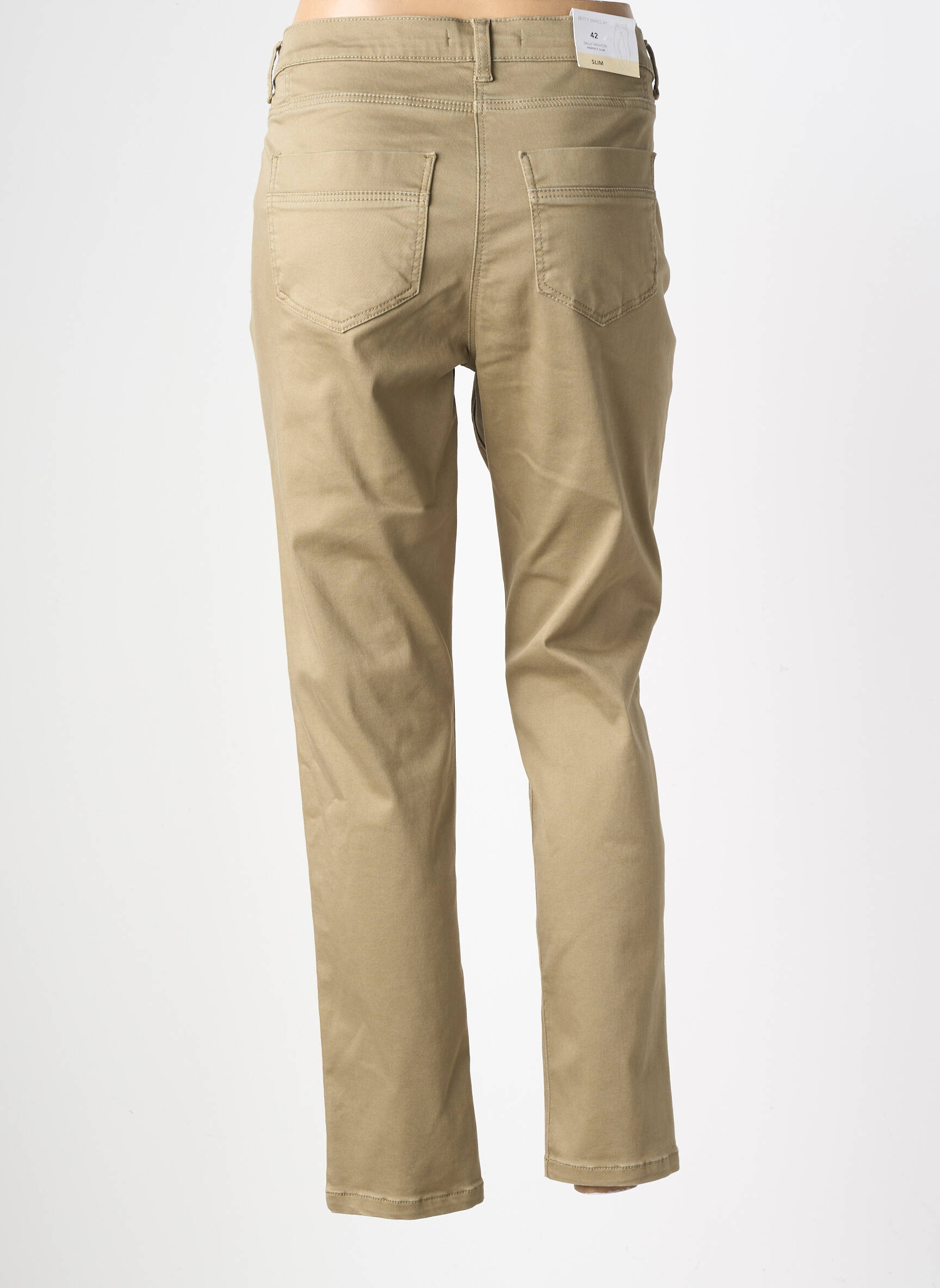 Pantalon droit stretch taille normale vert BETTY BARCLAY femme