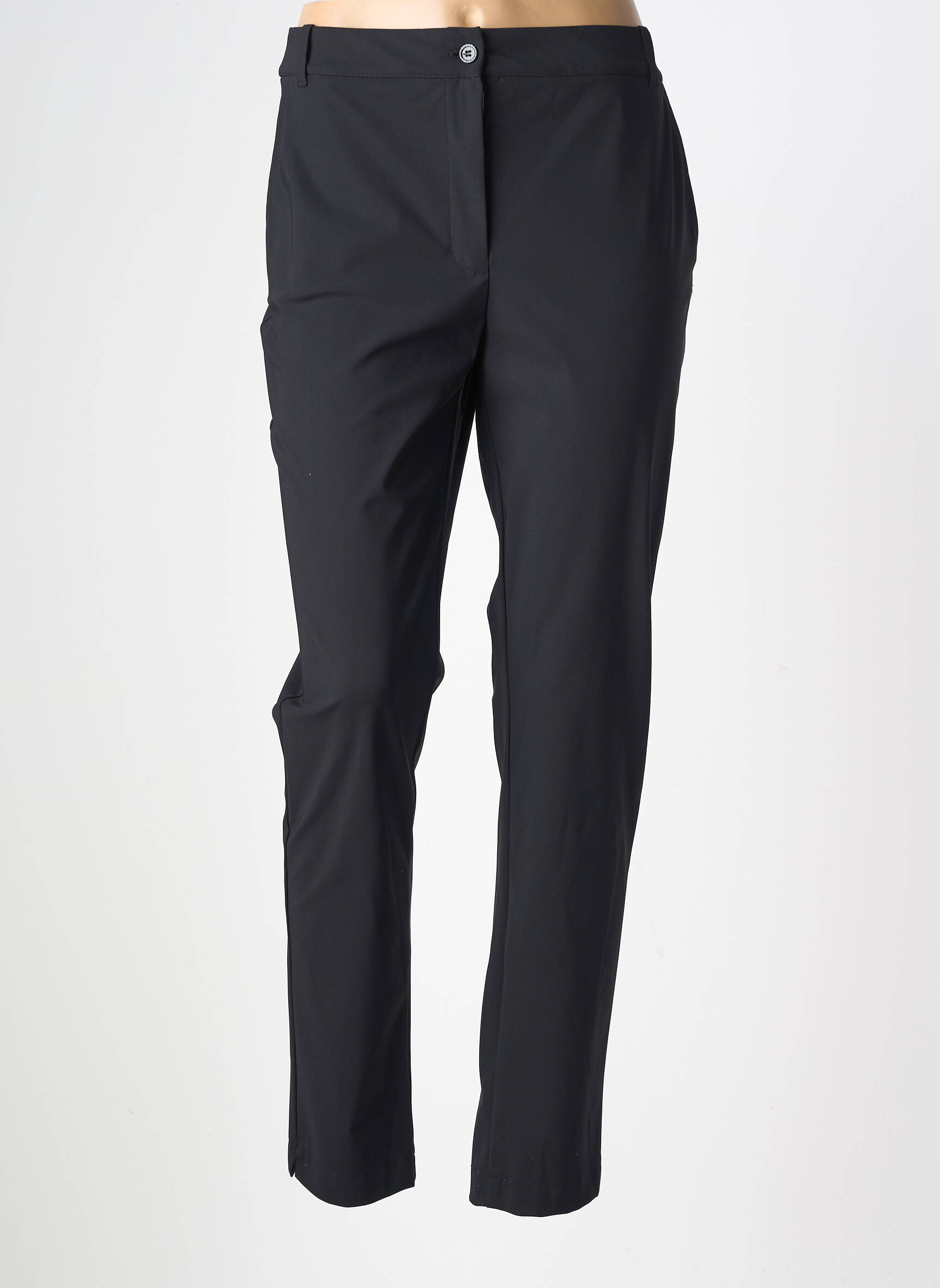 Pantalon slim tissage popeline taille normale noir INDIES femme