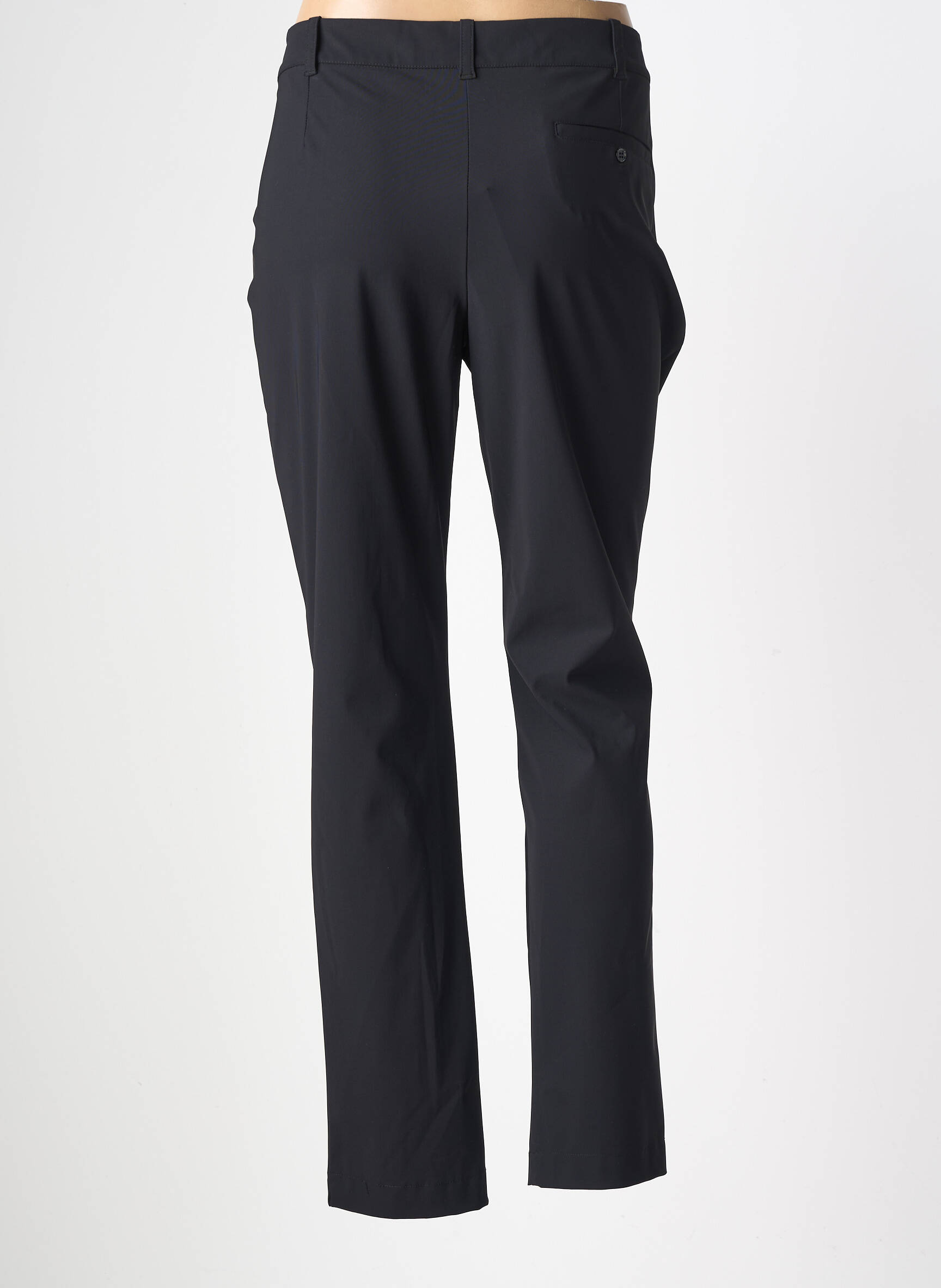 Pantalon slim tissage popeline taille normale noir INDIES femme