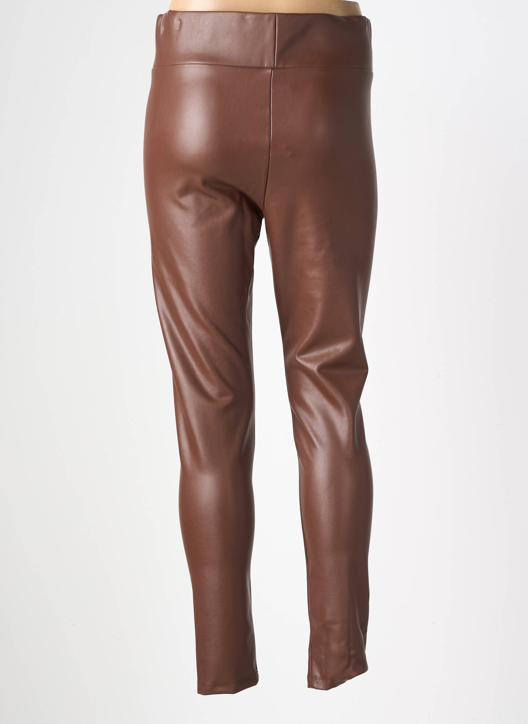 Legging tissage simili-cuir taille normale marron FRANK LYMAN femme