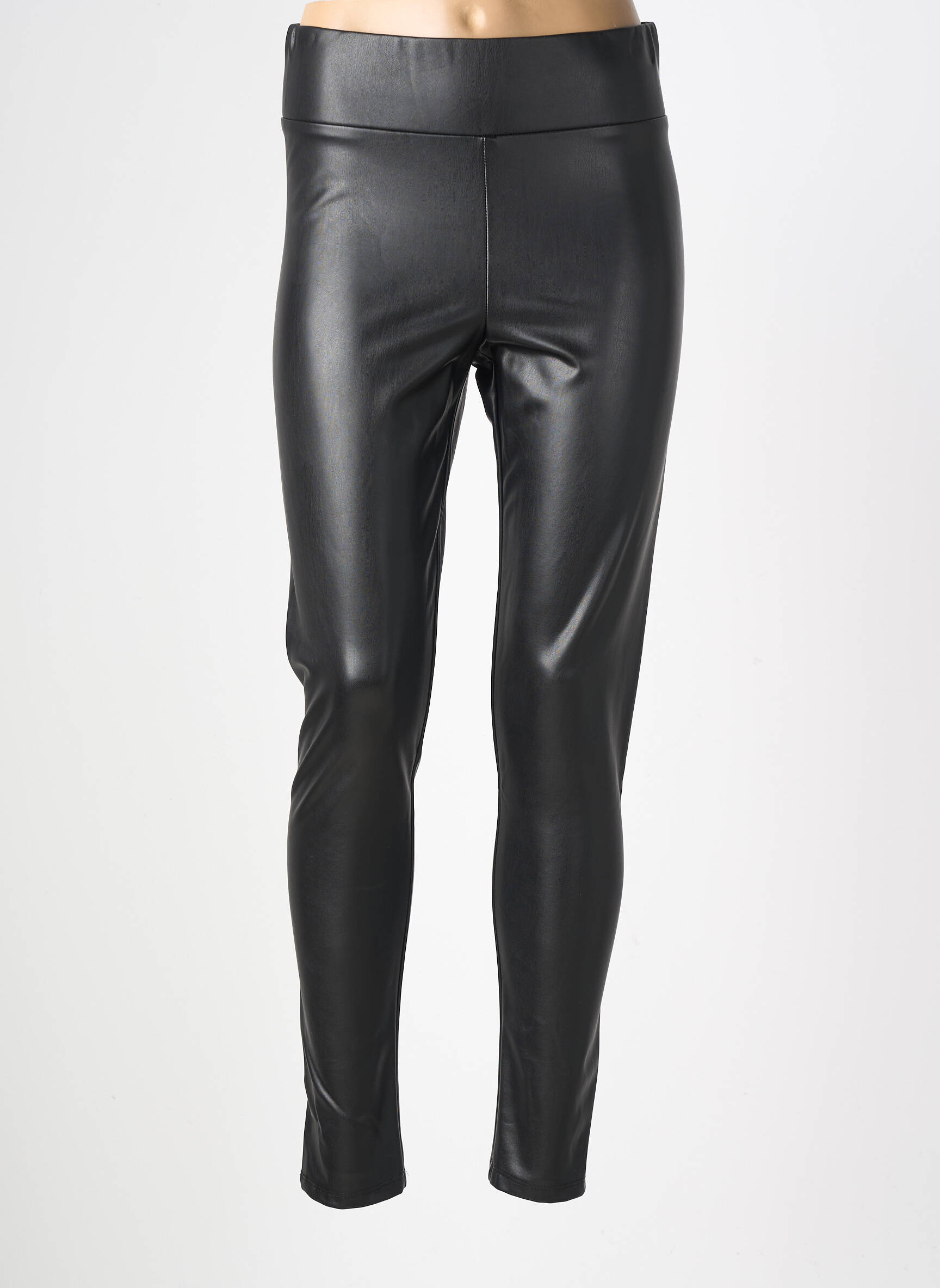 Legging tissage simili-cuir taille normale noir FRANK LYMAN femme