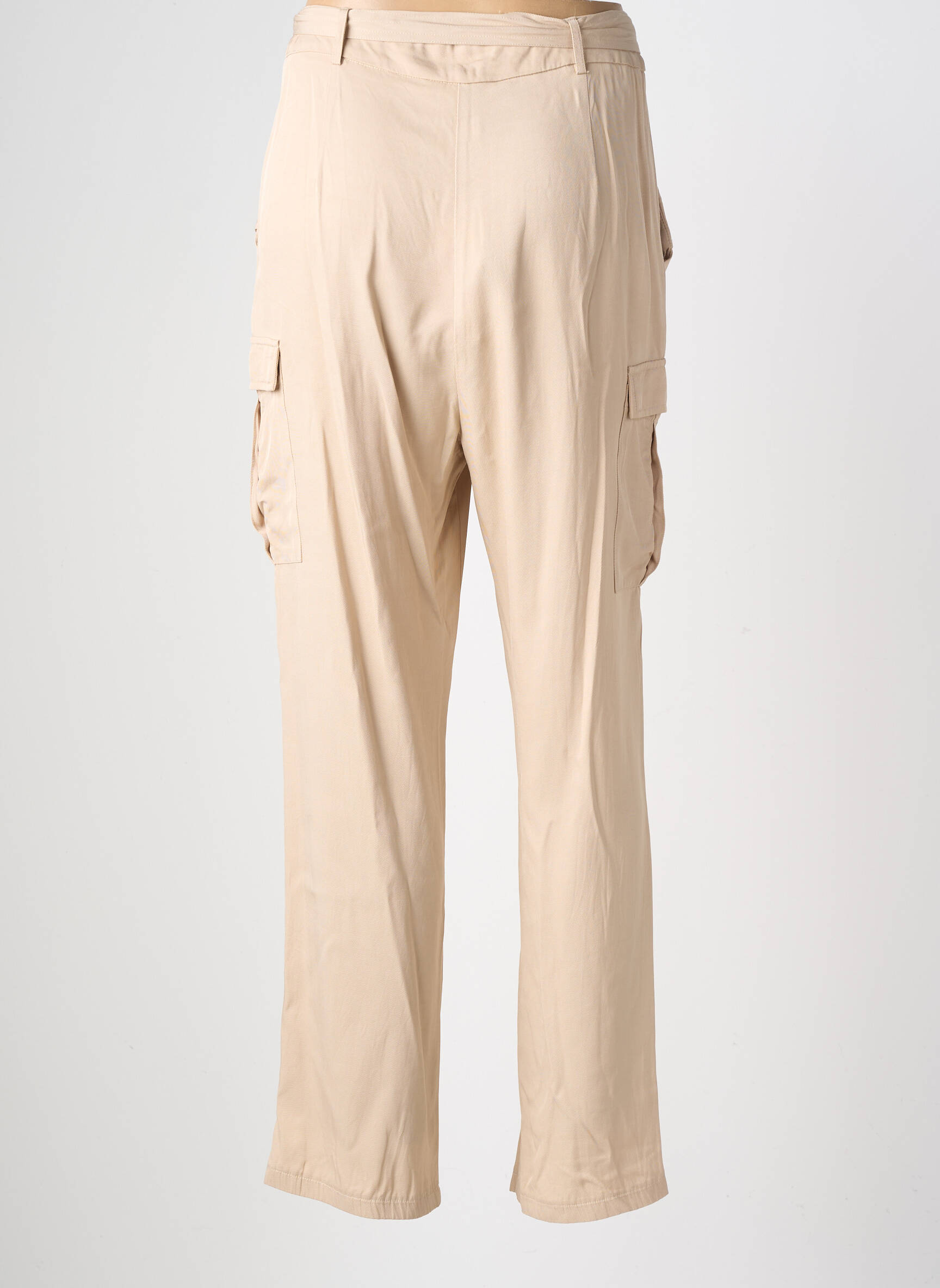 Pantalon droit tissage popeline taille normale beige GAUDI femme
