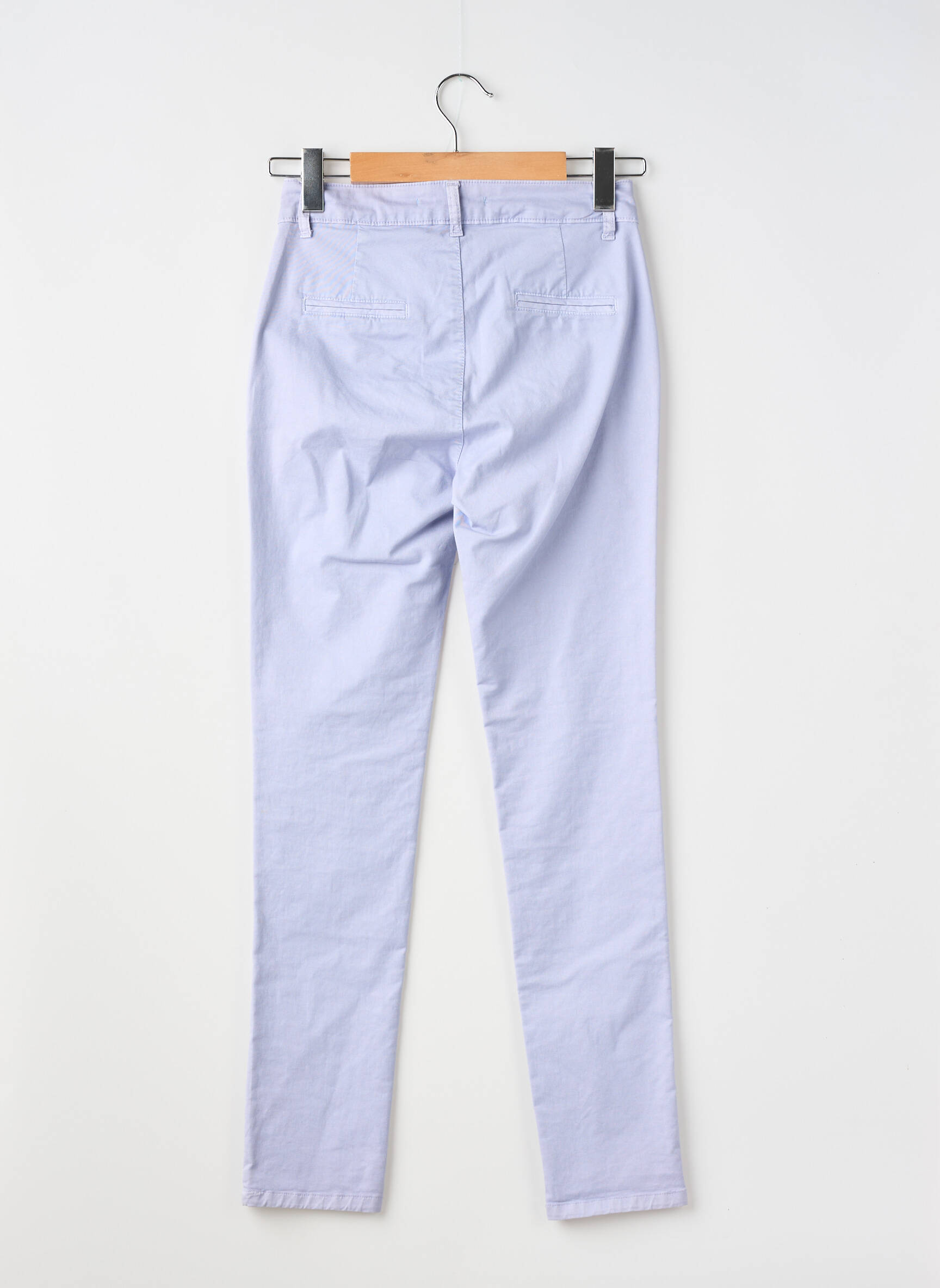 Pantalon chino stretch taille normale bleu LAUREN VIDAL femme