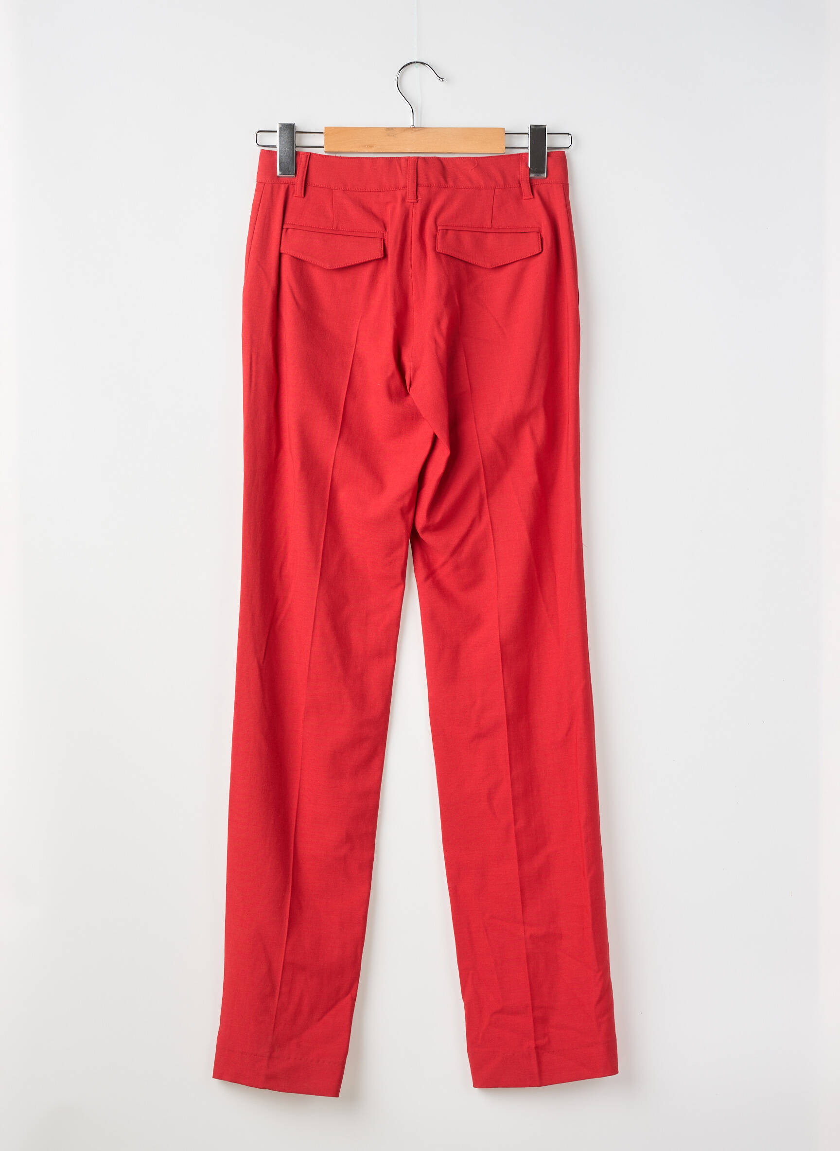 Pantalon droit tissage crêpe taille normale rouge ESSENTIEL ANTWERP femme