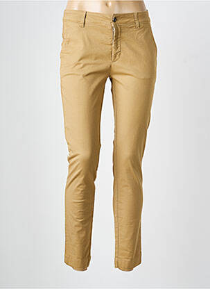 Pantalon chino tissage popeline taille normale beige LAUREN VIDAL femme