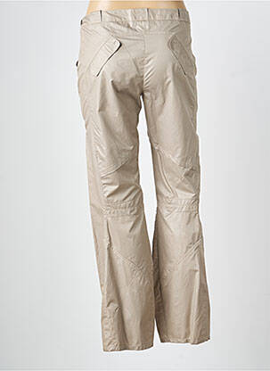 Pantalon droit tissage popeline taille normale beige INDIES femme