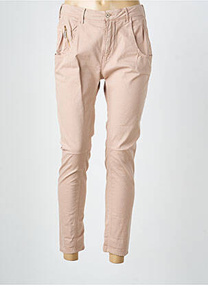 Pantalon 7/8 tissage popeline taille normale rose MANILA GRACE femme